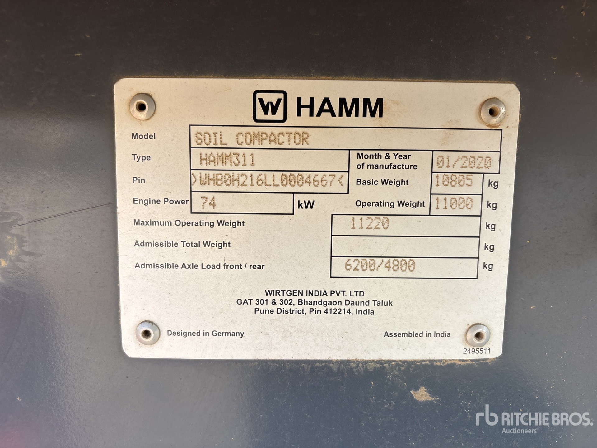 General Appearance with Serial Number / VIN