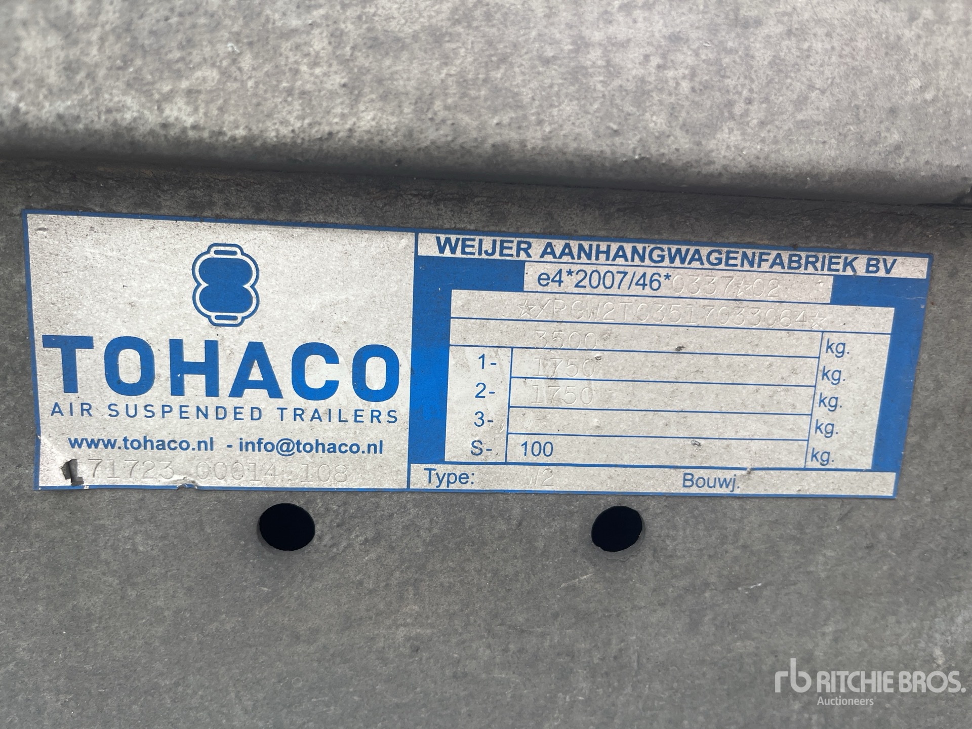 General Appearance with N.º de serie/VIN