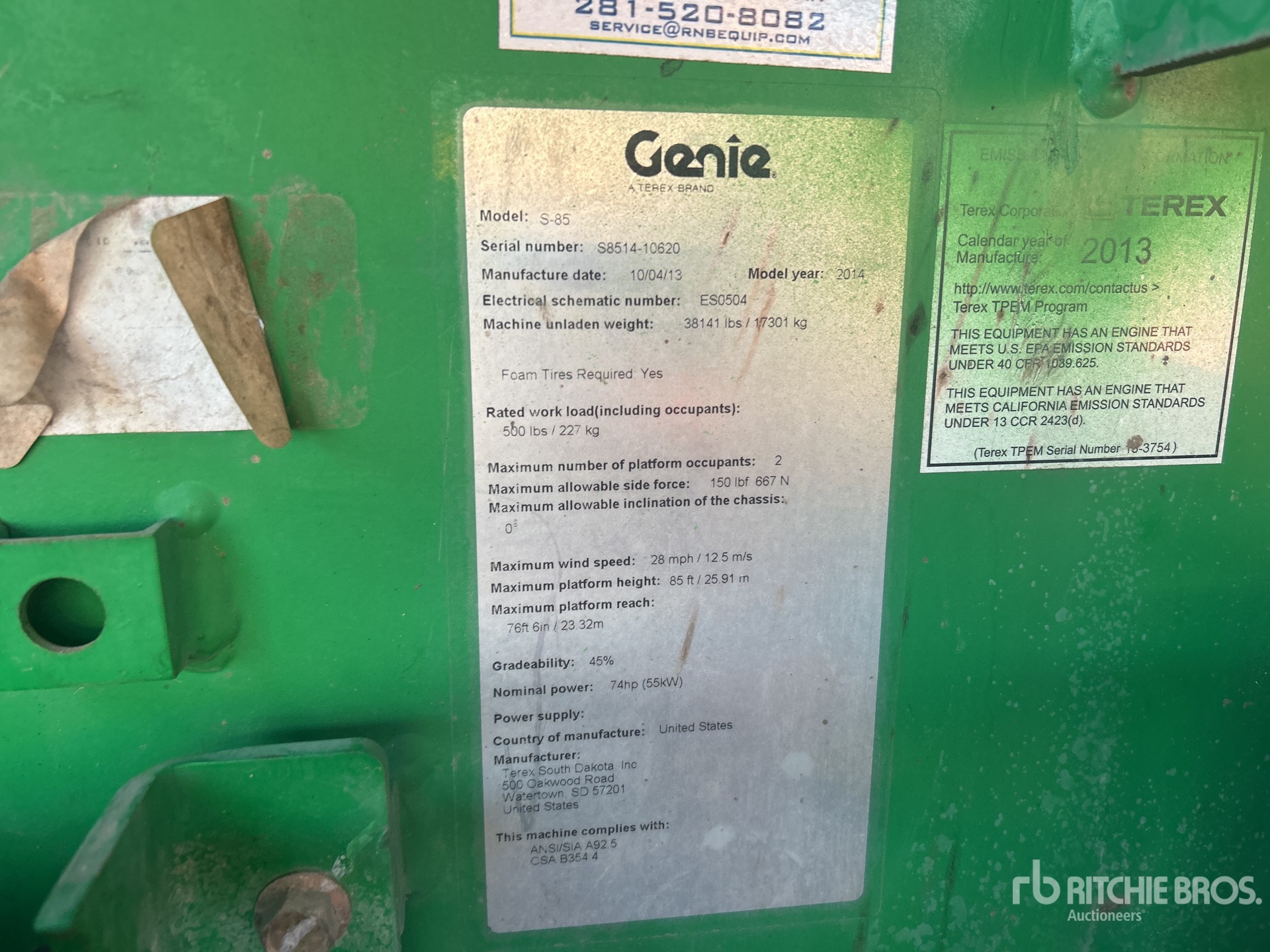 General Appearance with Serial Number / VIN