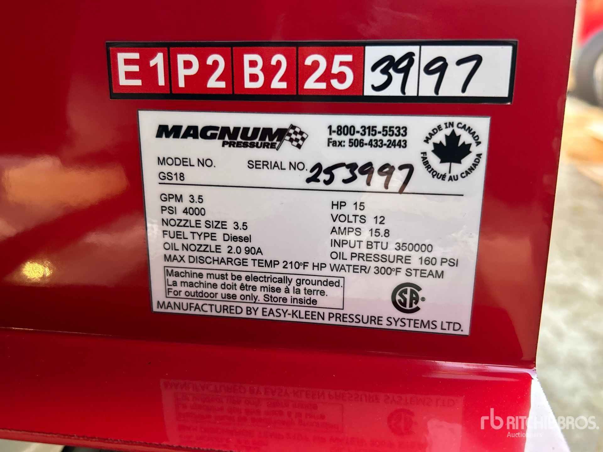 General Appearance with Serial Number / VIN
