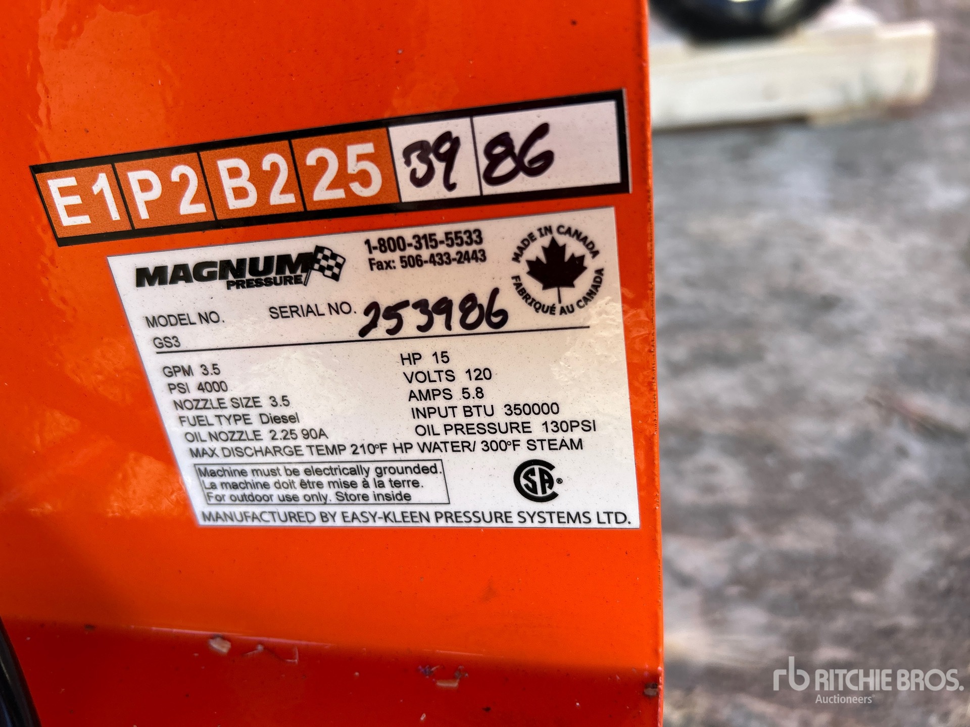 General Appearance with Serial Number / VIN