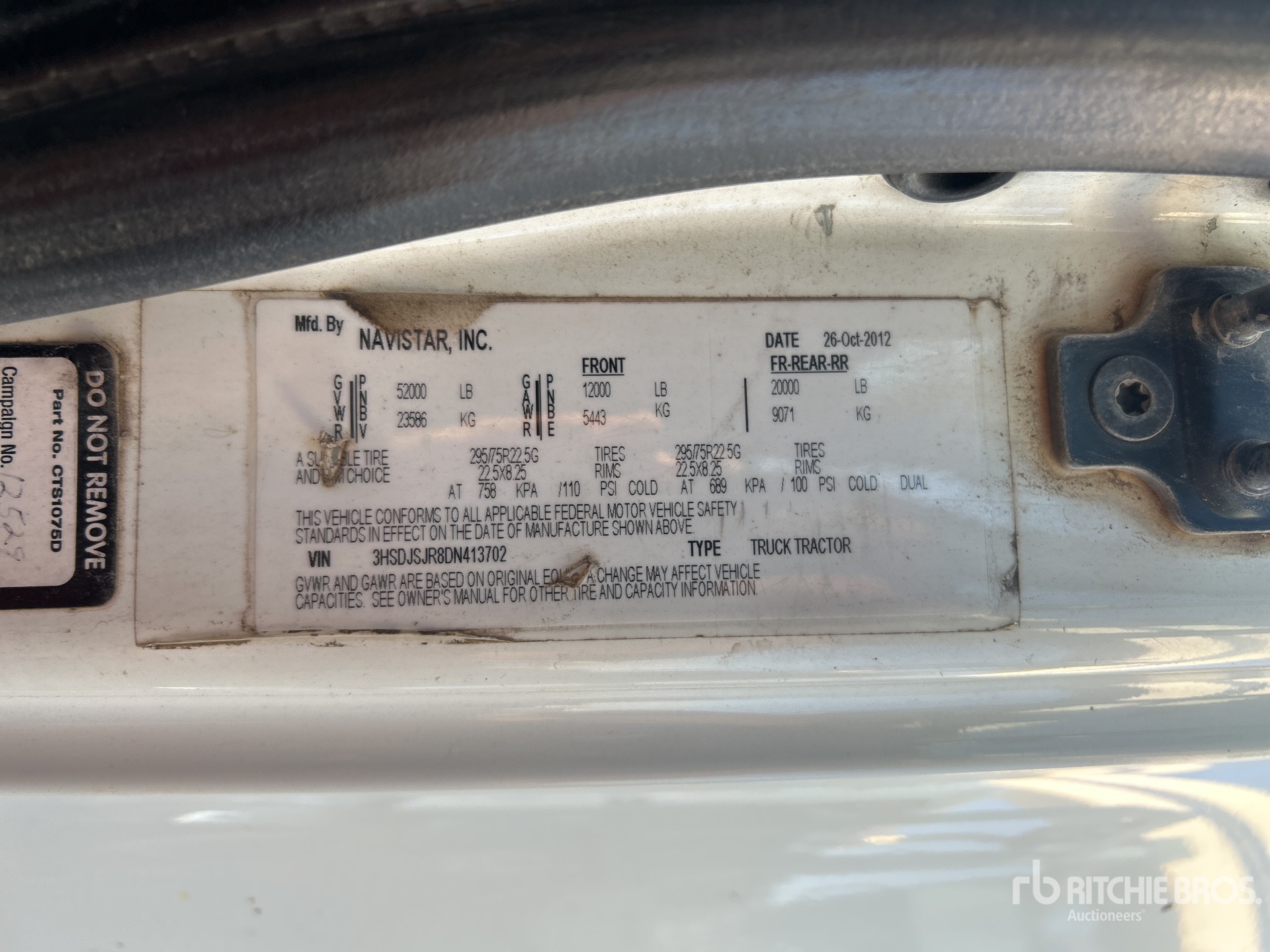 General Appearance with Serial Number / VIN