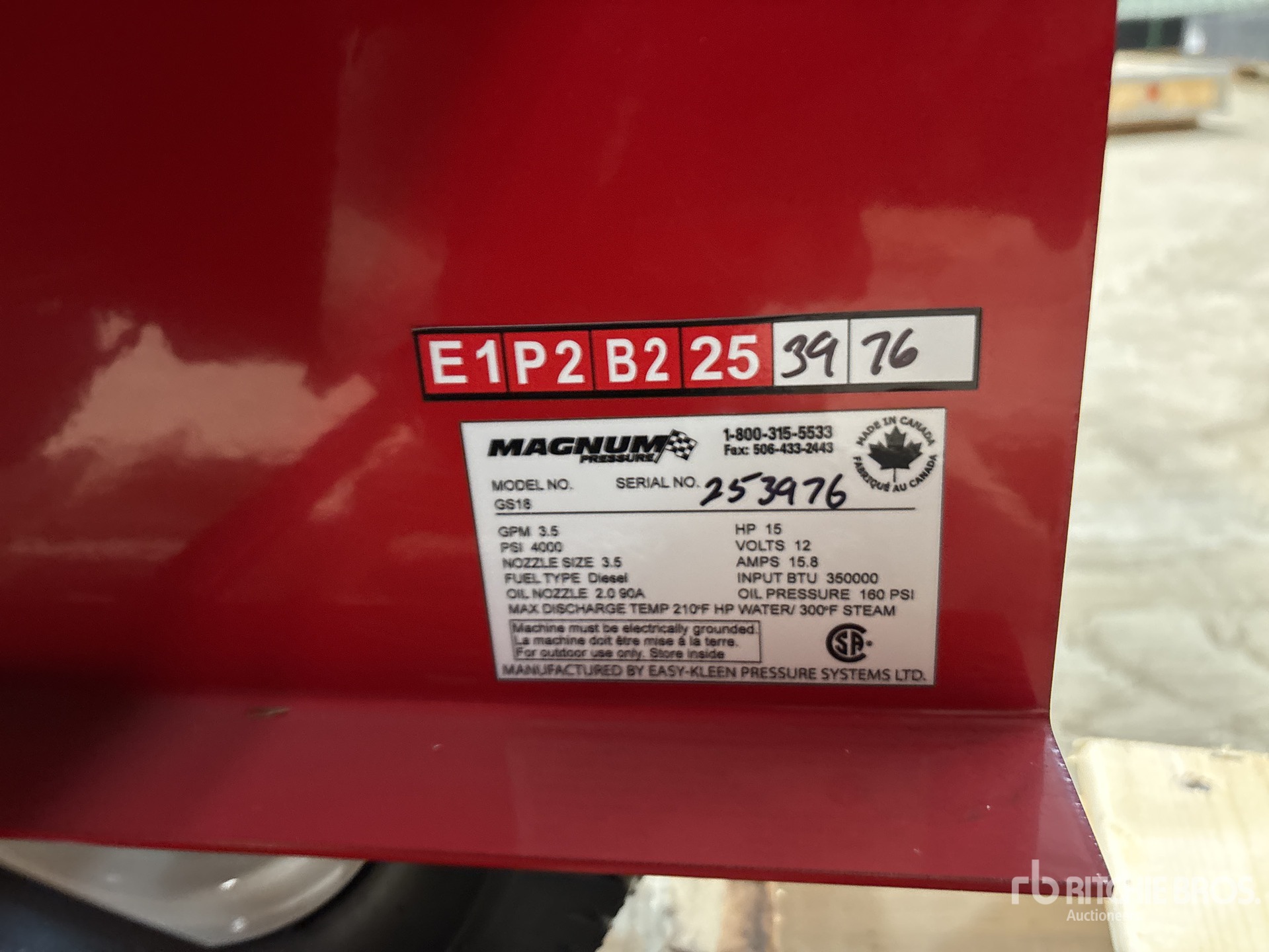 General Appearance with Serial Number / VIN