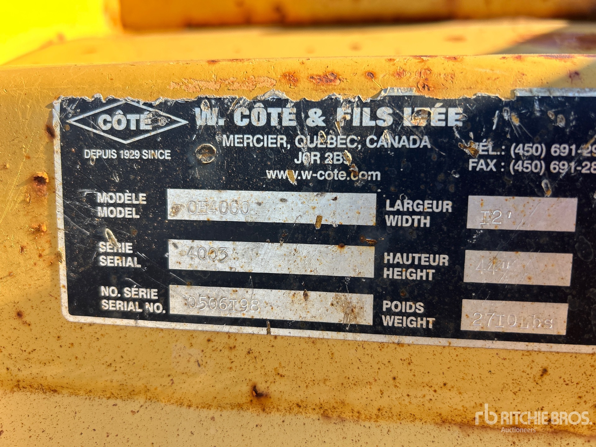 General Appearance with Serial Number / VIN
