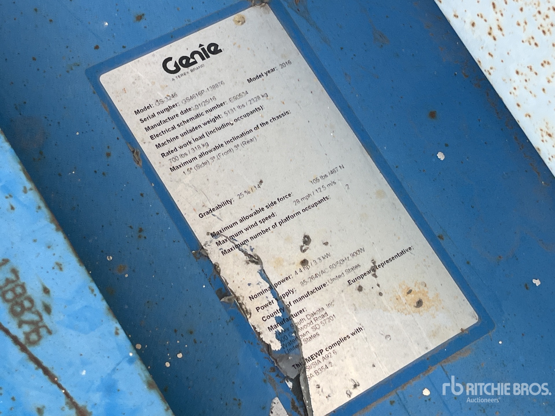 General Appearance with Serial Number / VIN