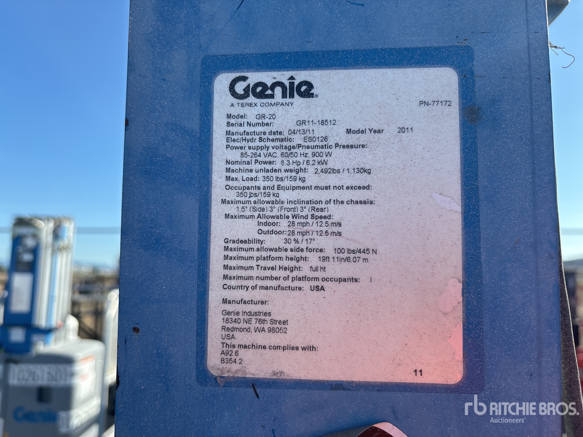 General Appearance with Serial Number / VIN