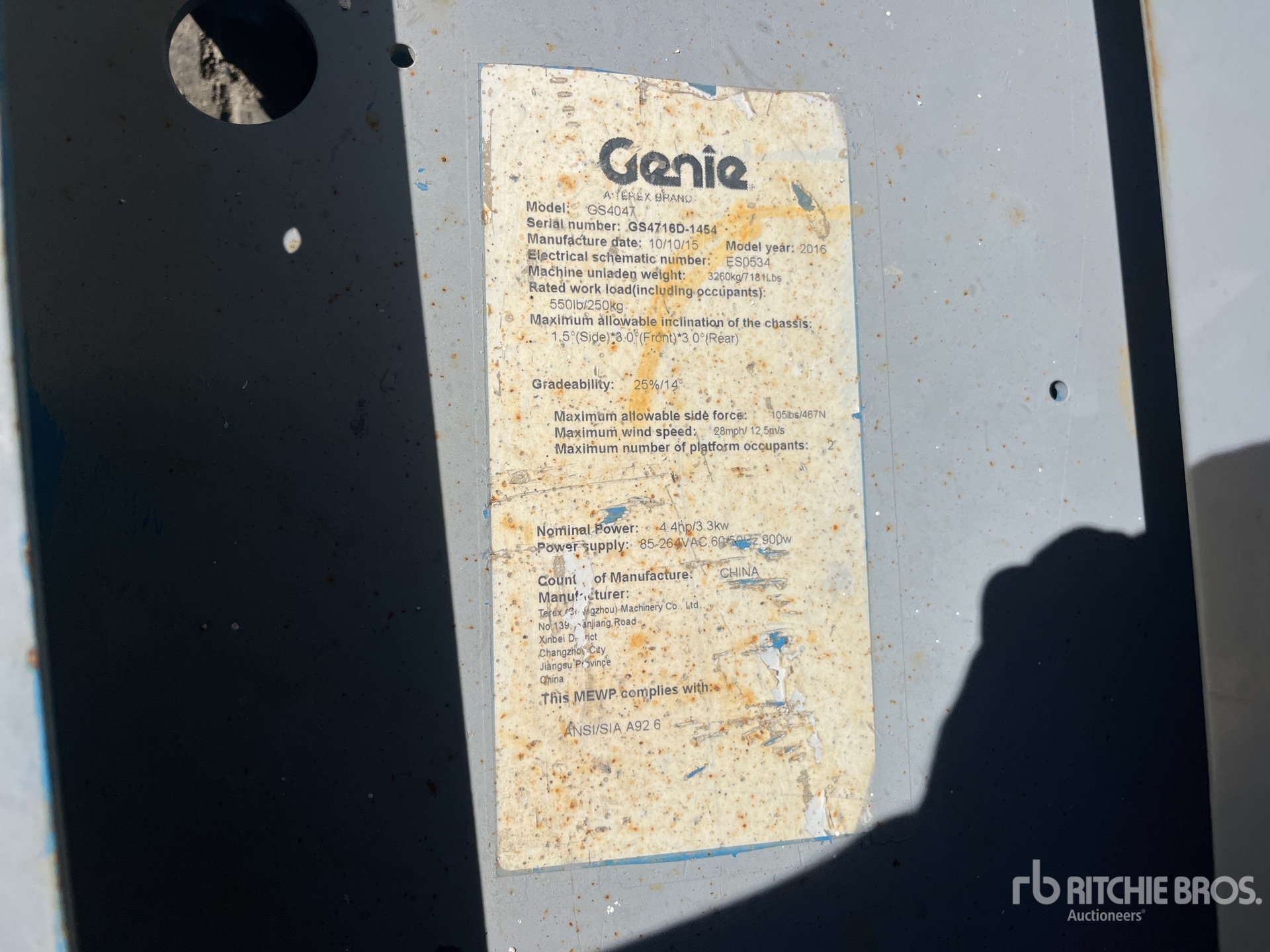 ELEVADOR TIJERA 2016 GENIE GS4047