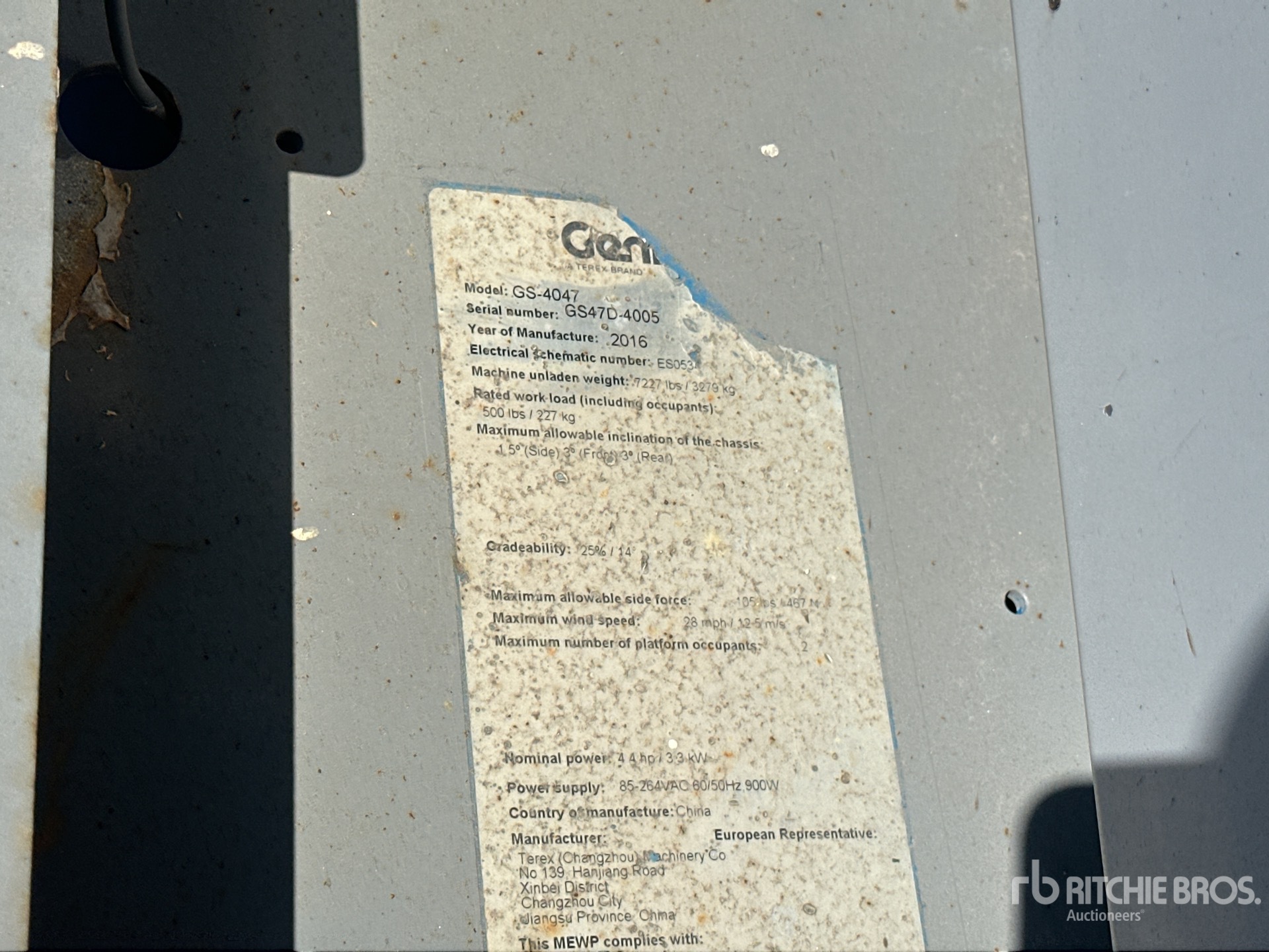General Appearance with Serial Number / VIN