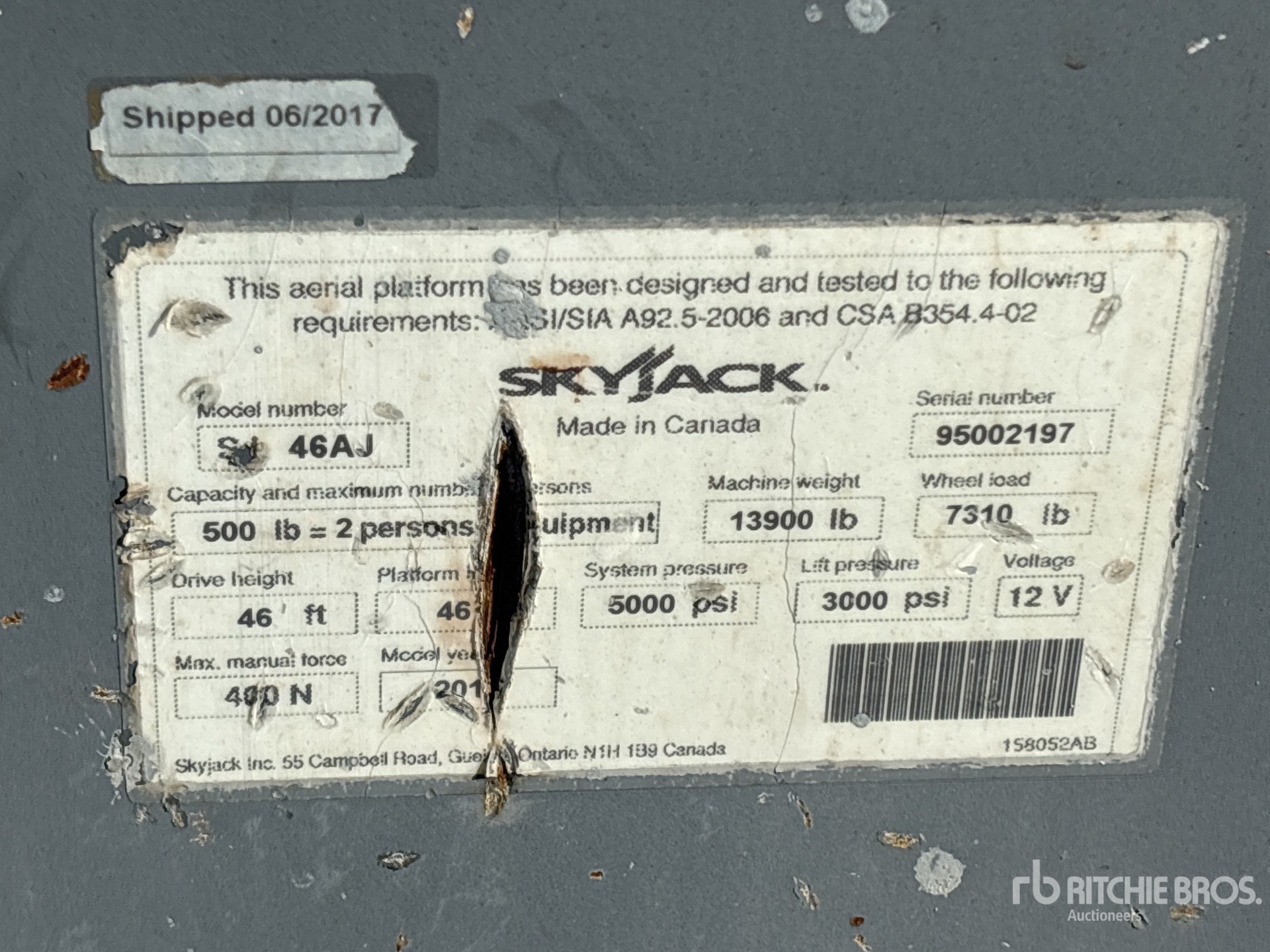 General Appearance with Serial Number / VIN