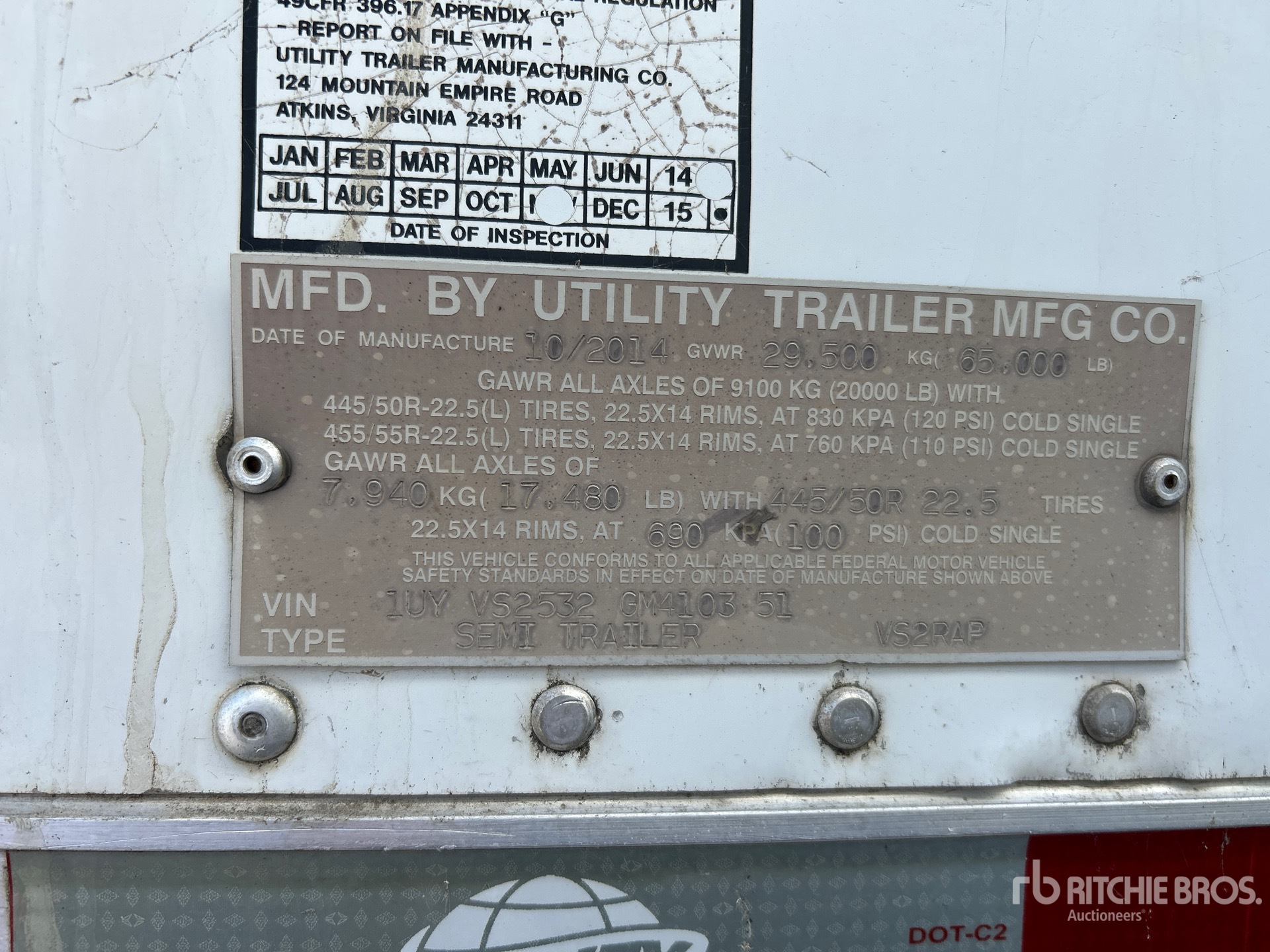 General Appearance with Serial Number / VIN