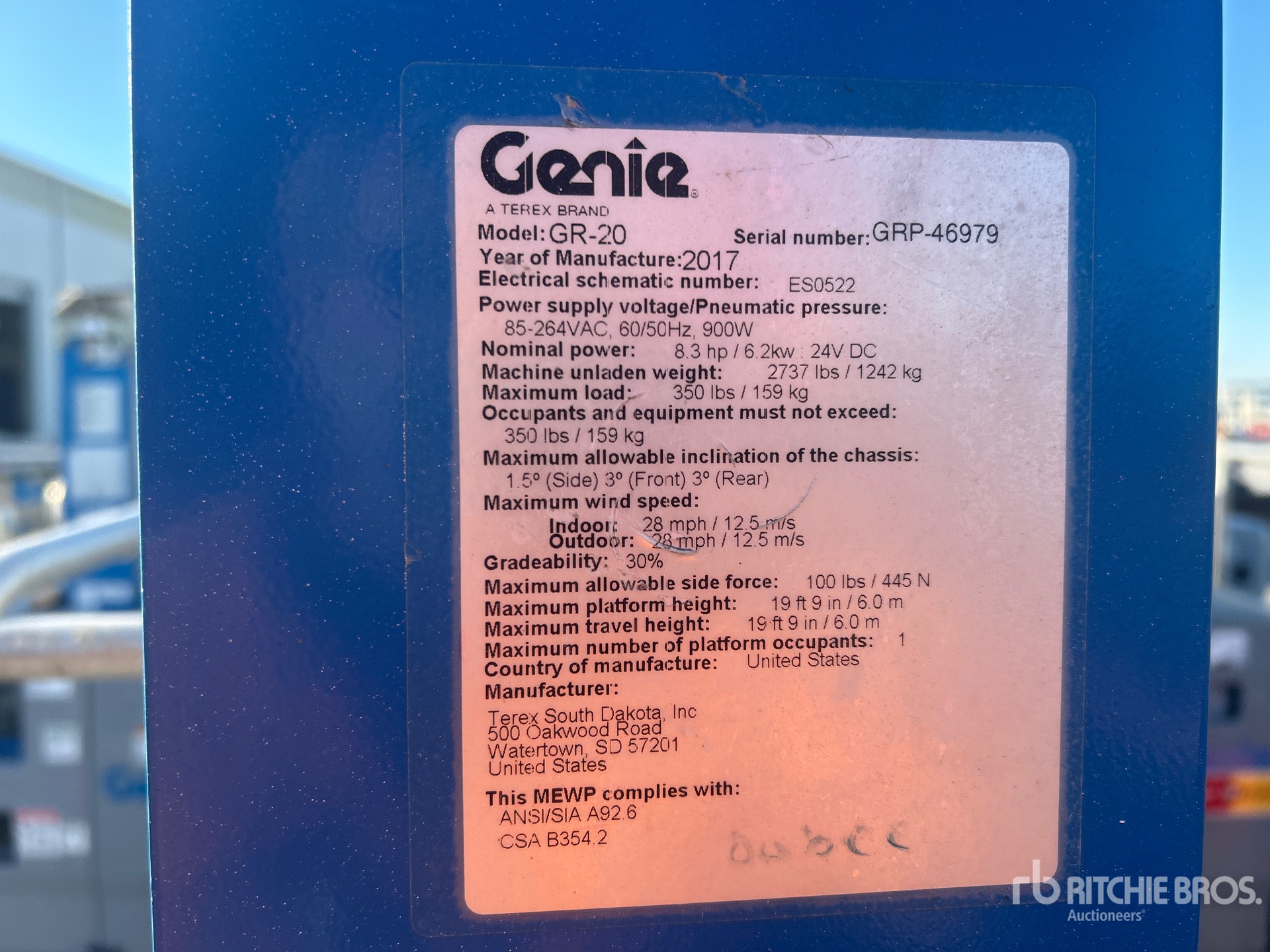 General Appearance with Serial Number / VIN