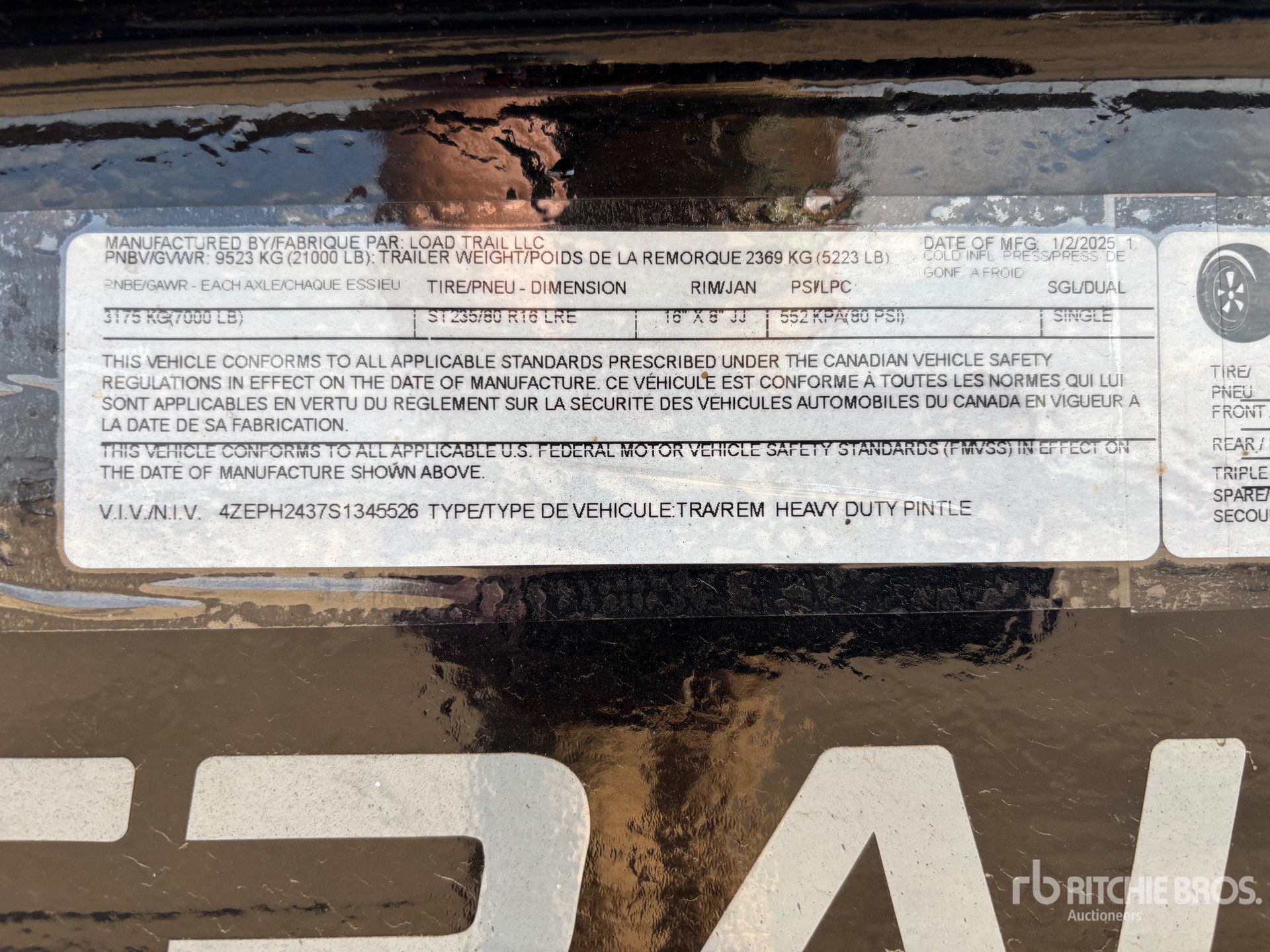 General Appearance with Serial Number / VIN