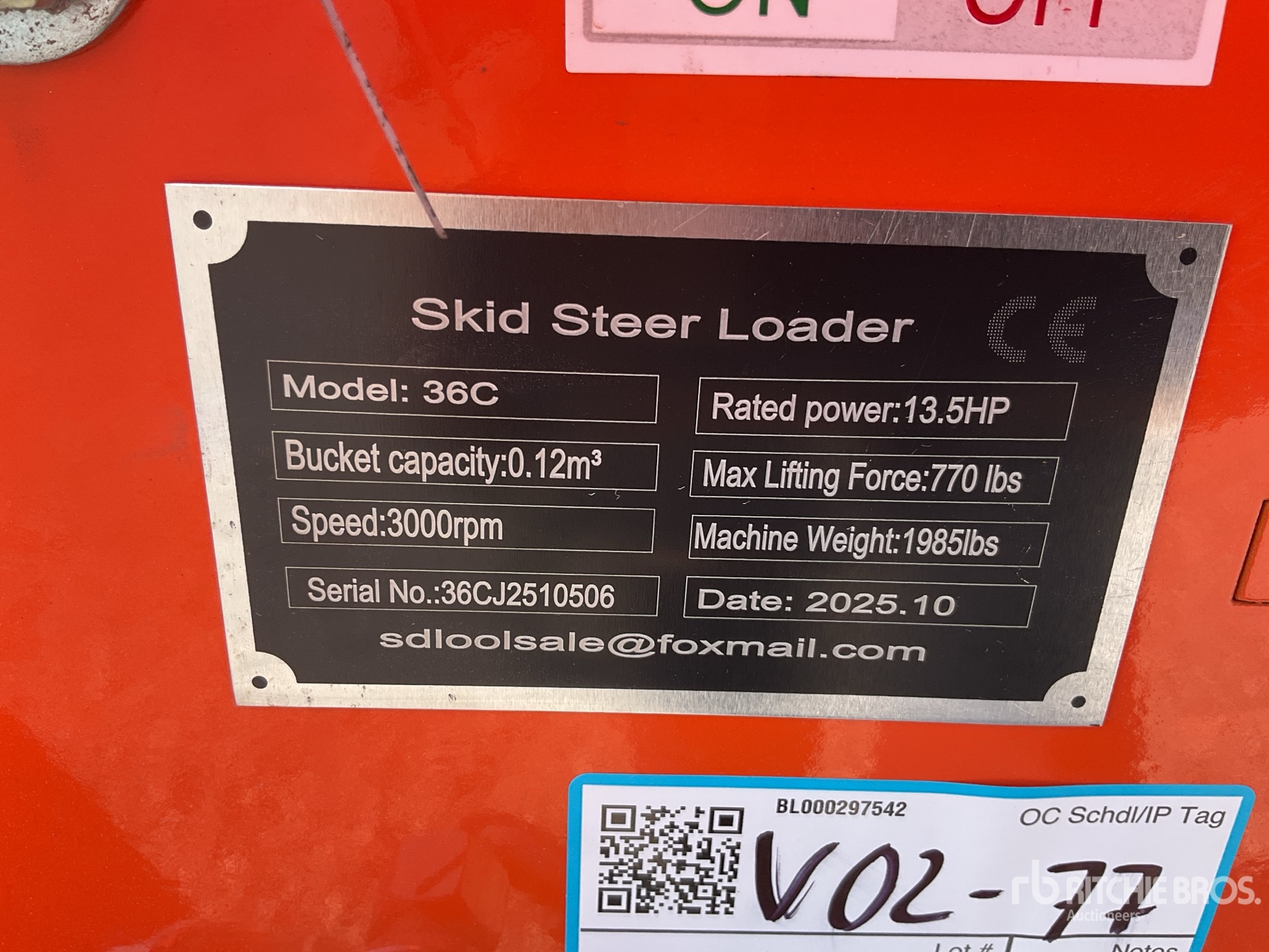 General Appearance with N.º de serie/VIN