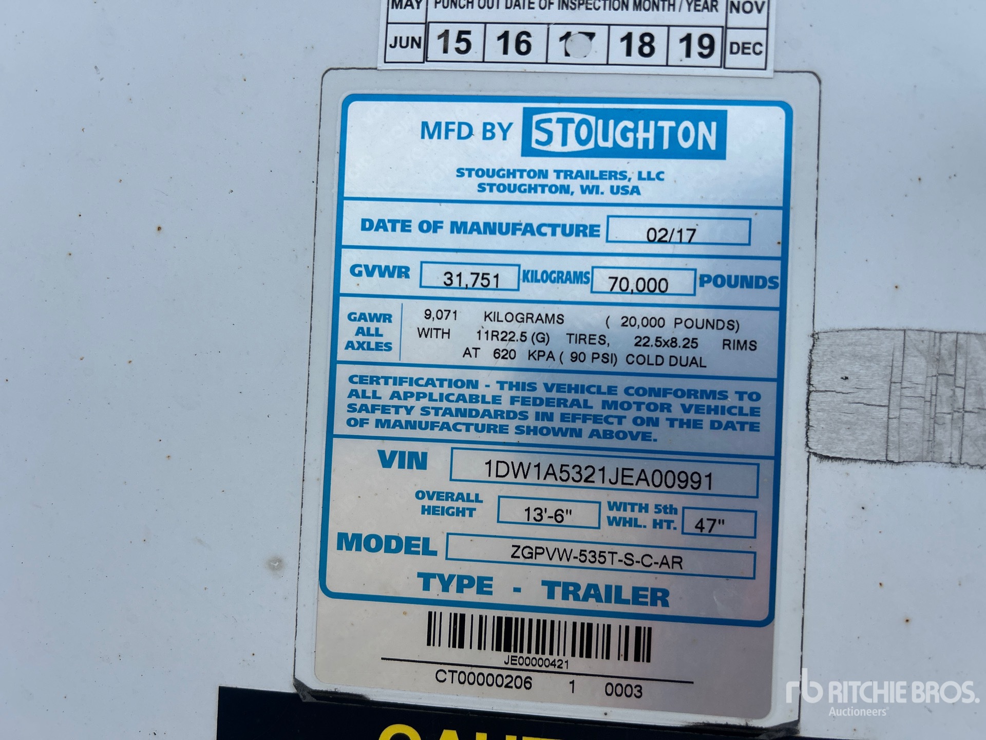 General Appearance with Serial Number / VIN