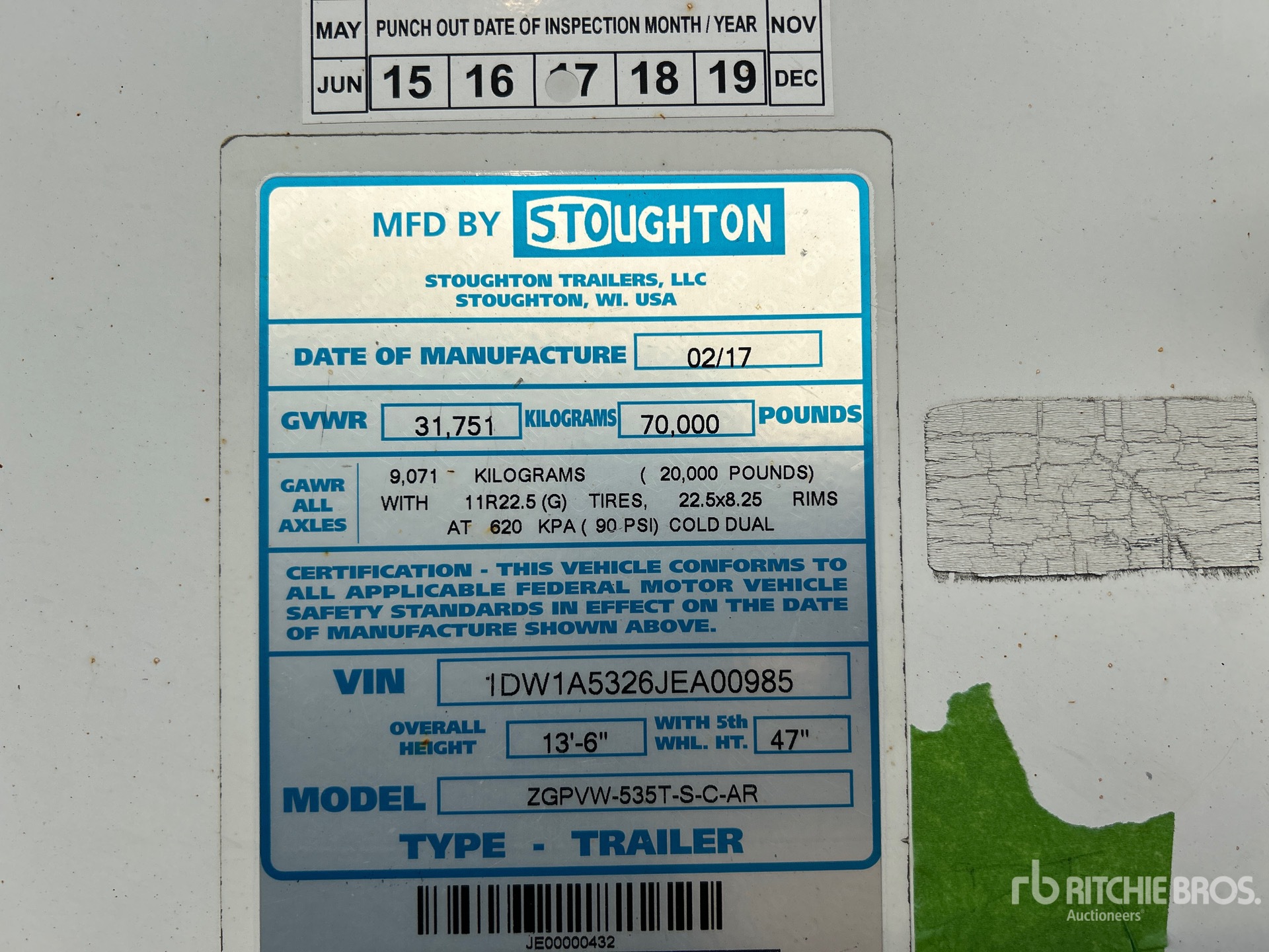 General Appearance with Serial Number / VIN