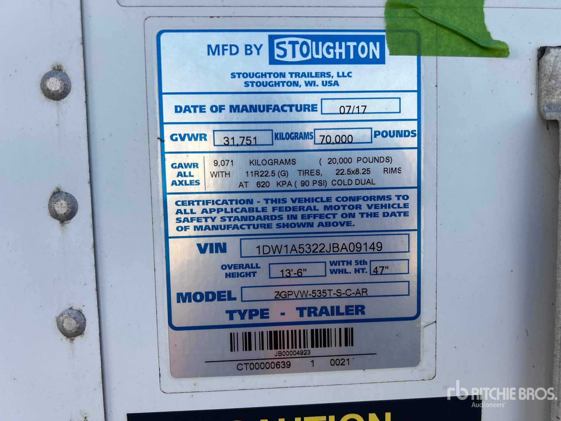 General Appearance with Serial Number / VIN