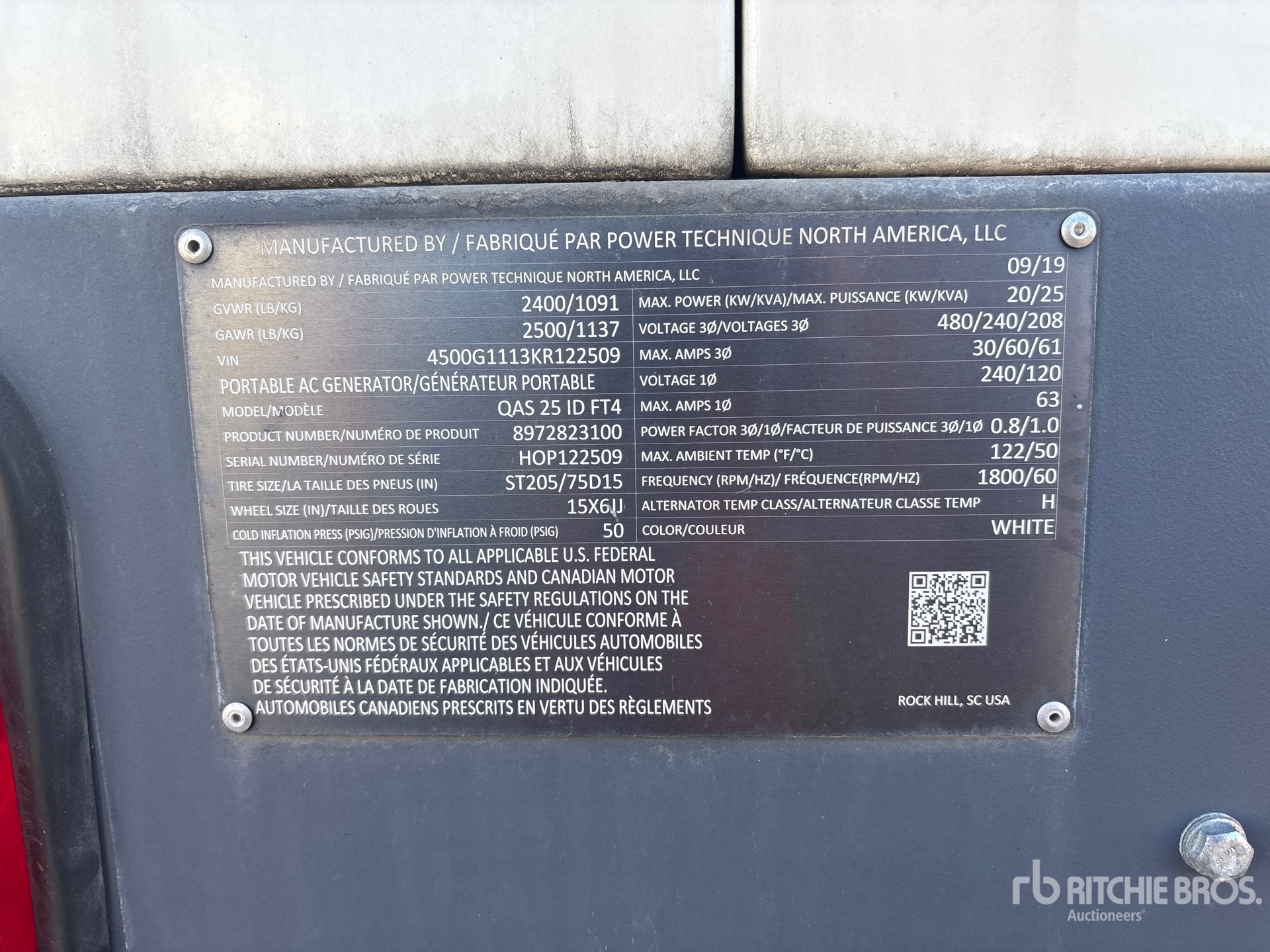 General Appearance with Serial Number / VIN