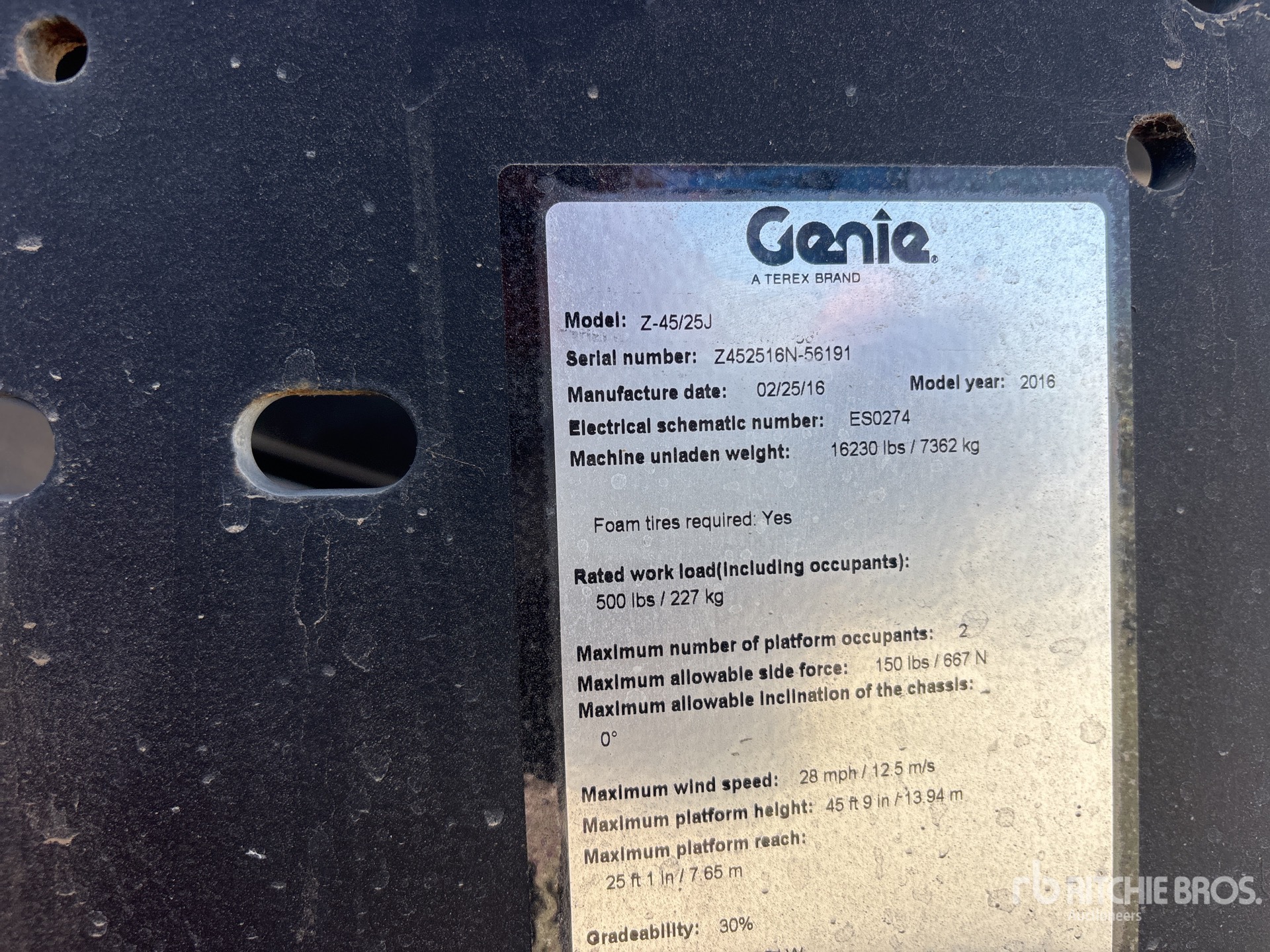 General Appearance with N.º de serie/VIN