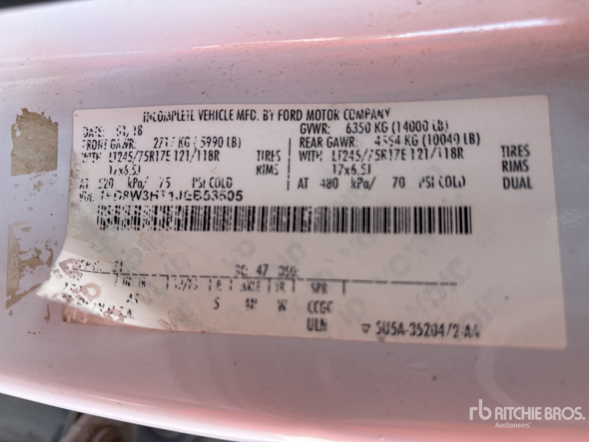 General Appearance with Serial Number / VIN