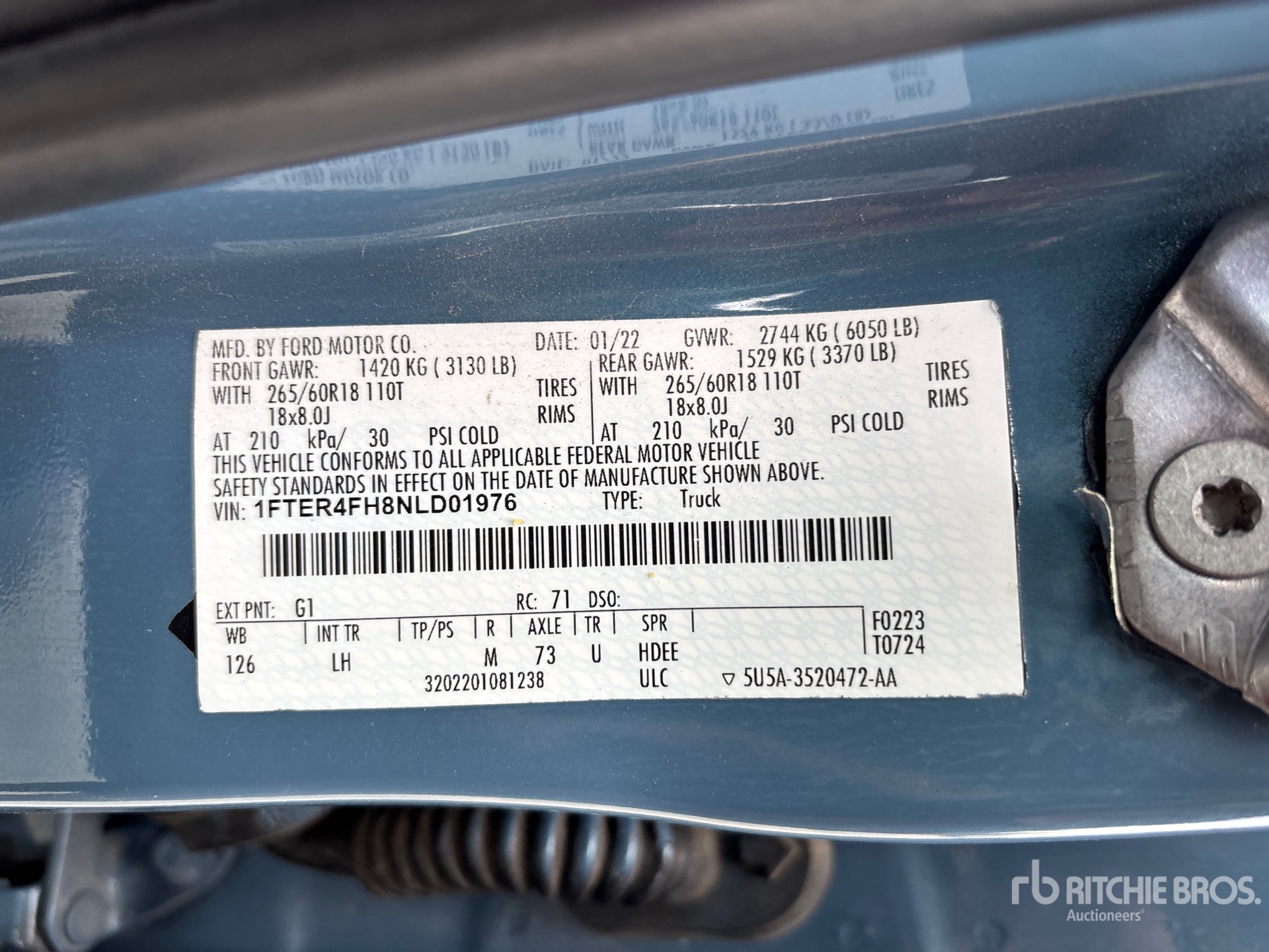 General Appearance with Serial Number / VIN