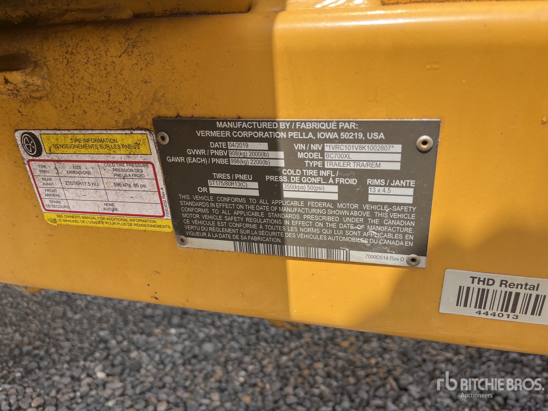 General Appearance with Serial Number / VIN