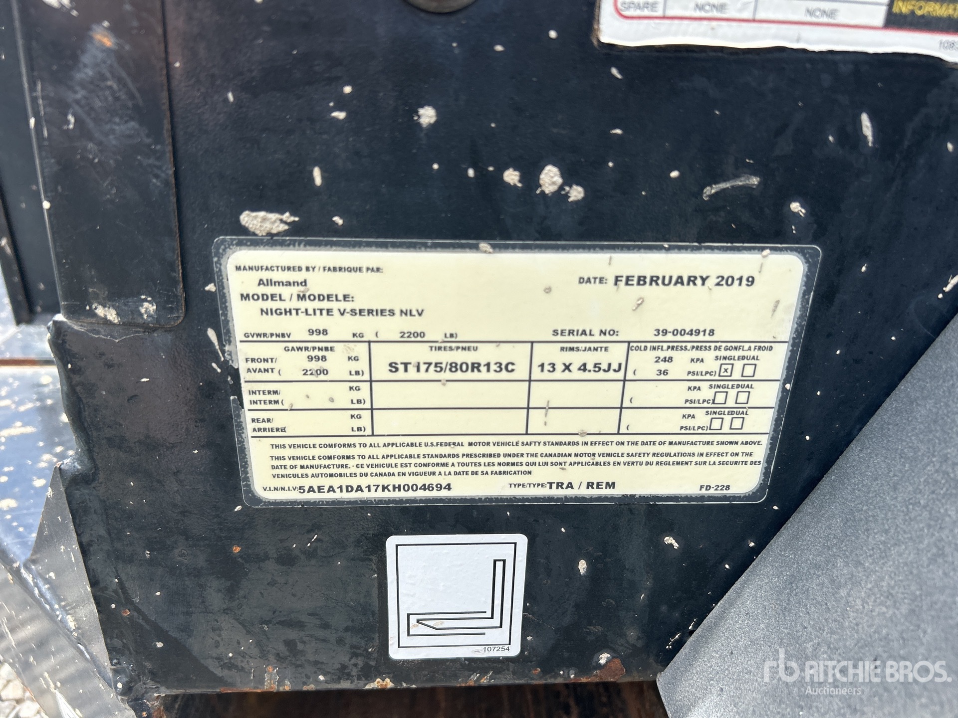 General Appearance with Serial Number / VIN