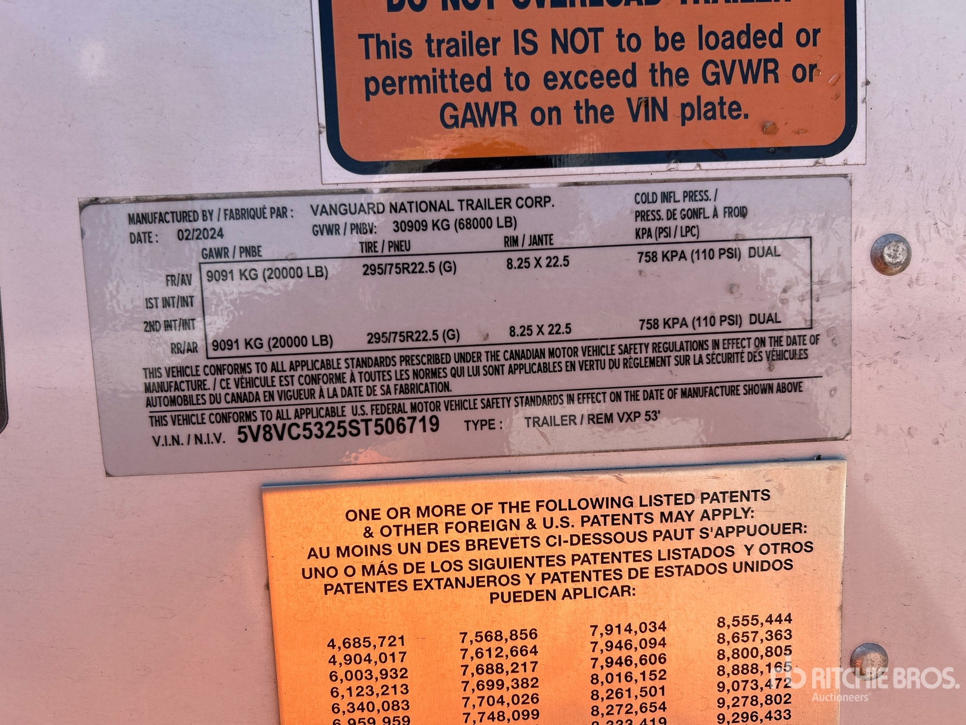 General Appearance with Serial Number / VIN