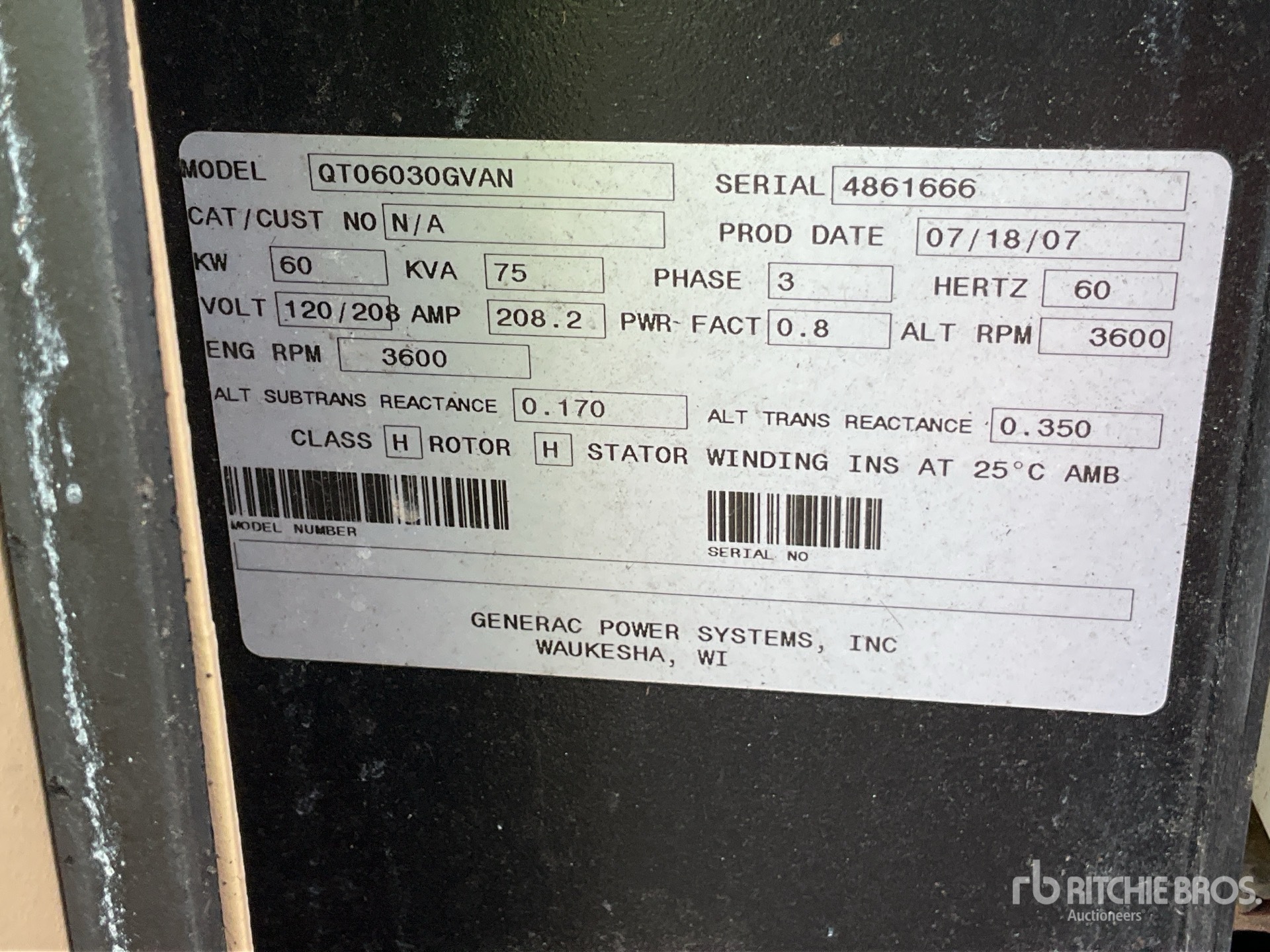 General Appearance with Serial Number / VIN