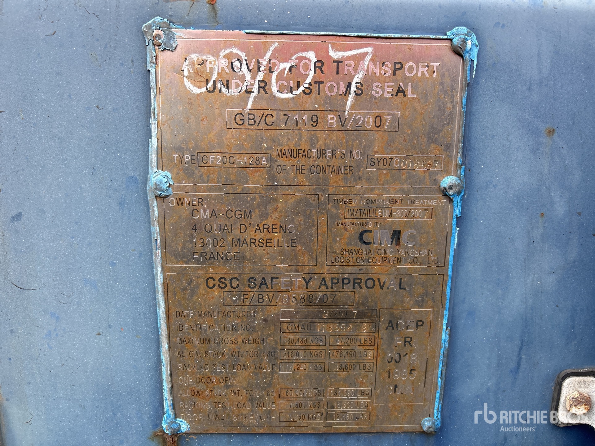 General Appearance with Serial Number / VIN