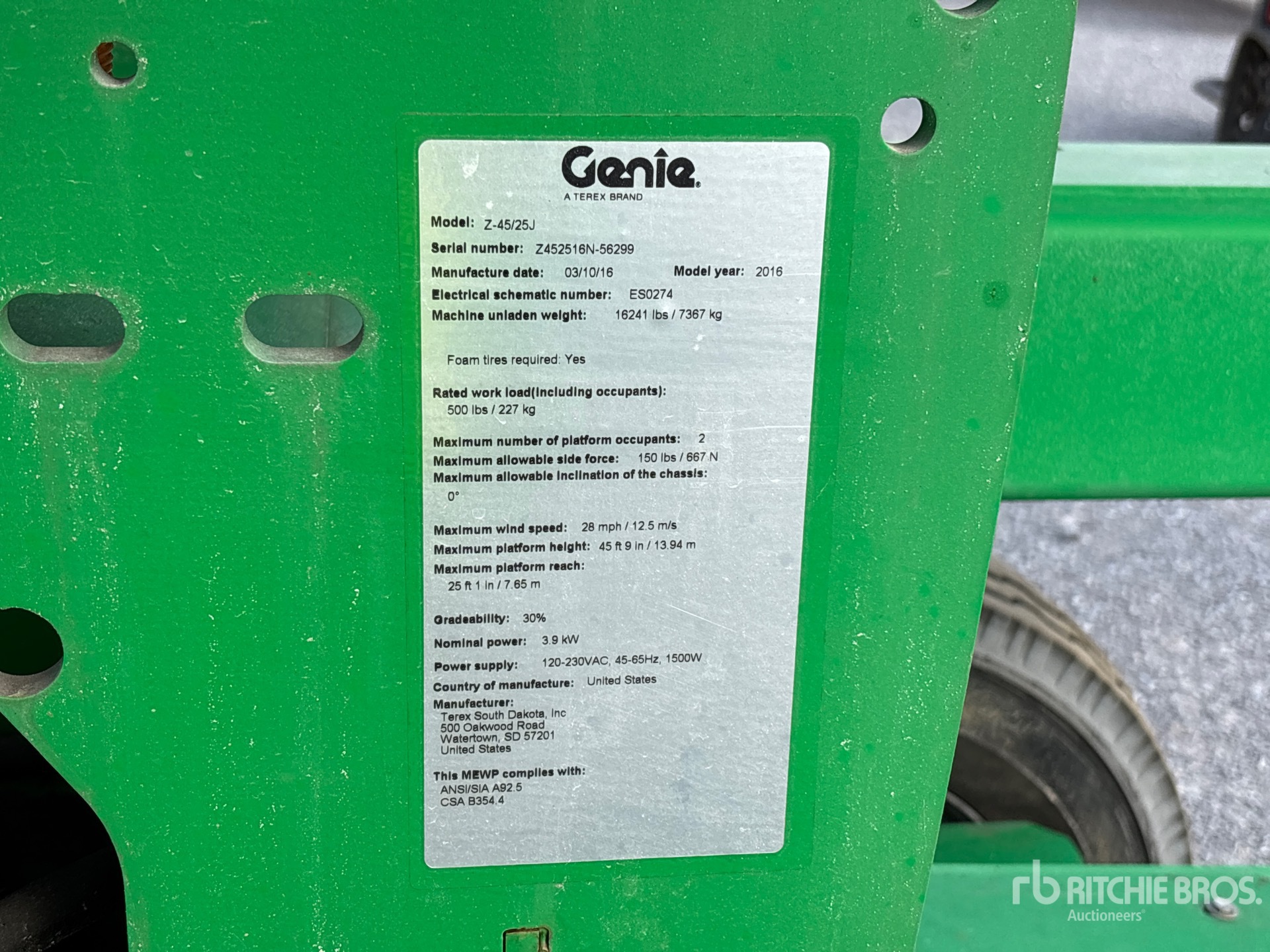 General Appearance with N.º de serie/VIN