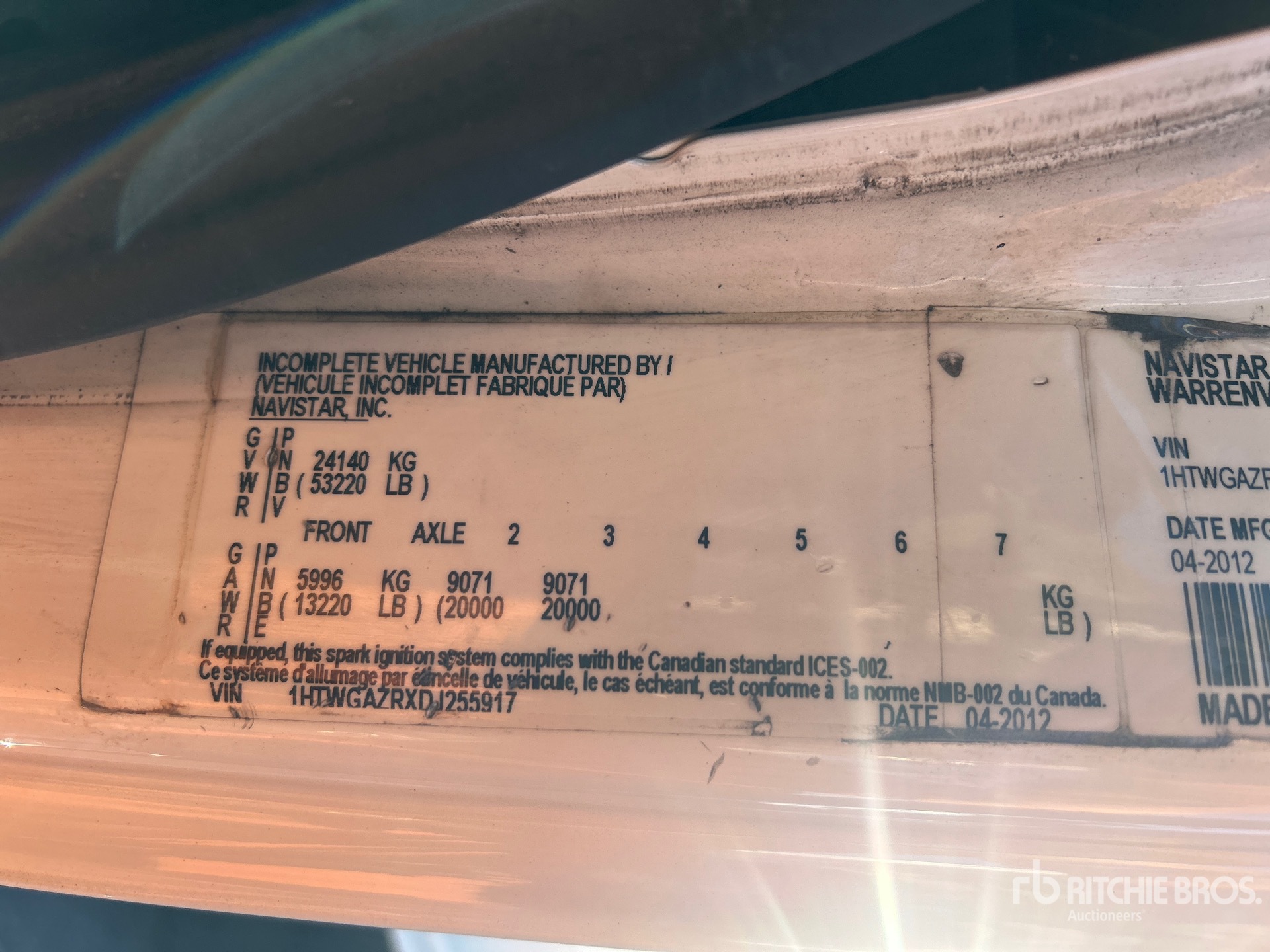 General Appearance with Serial Number / VIN