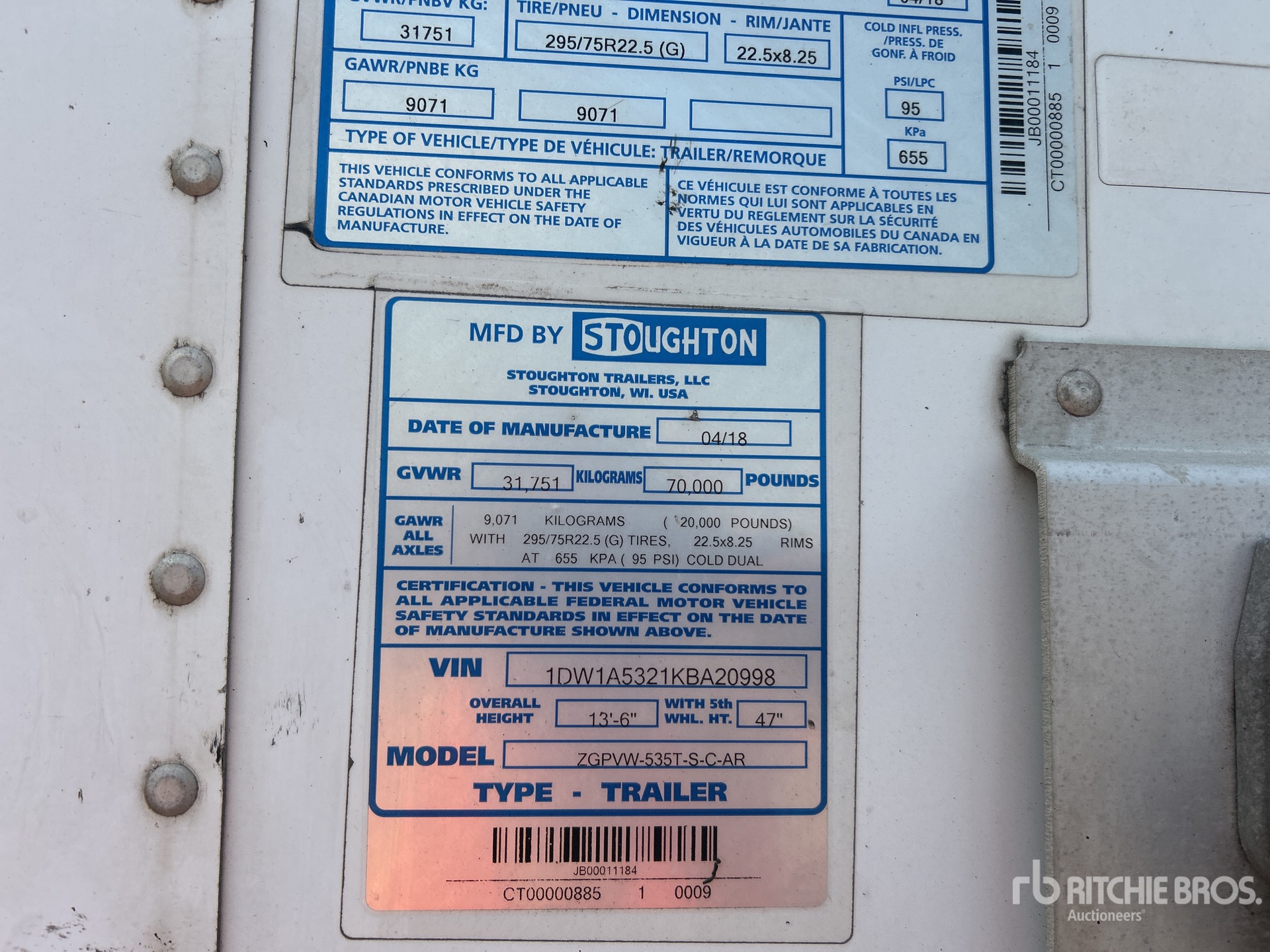 General Appearance with Serial Number / VIN