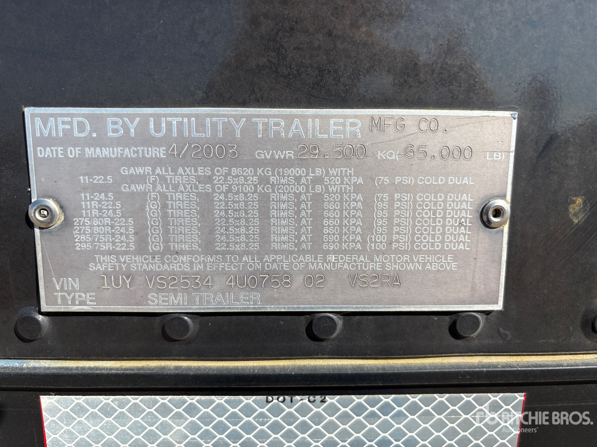 General Appearance with Serial Number / VIN
