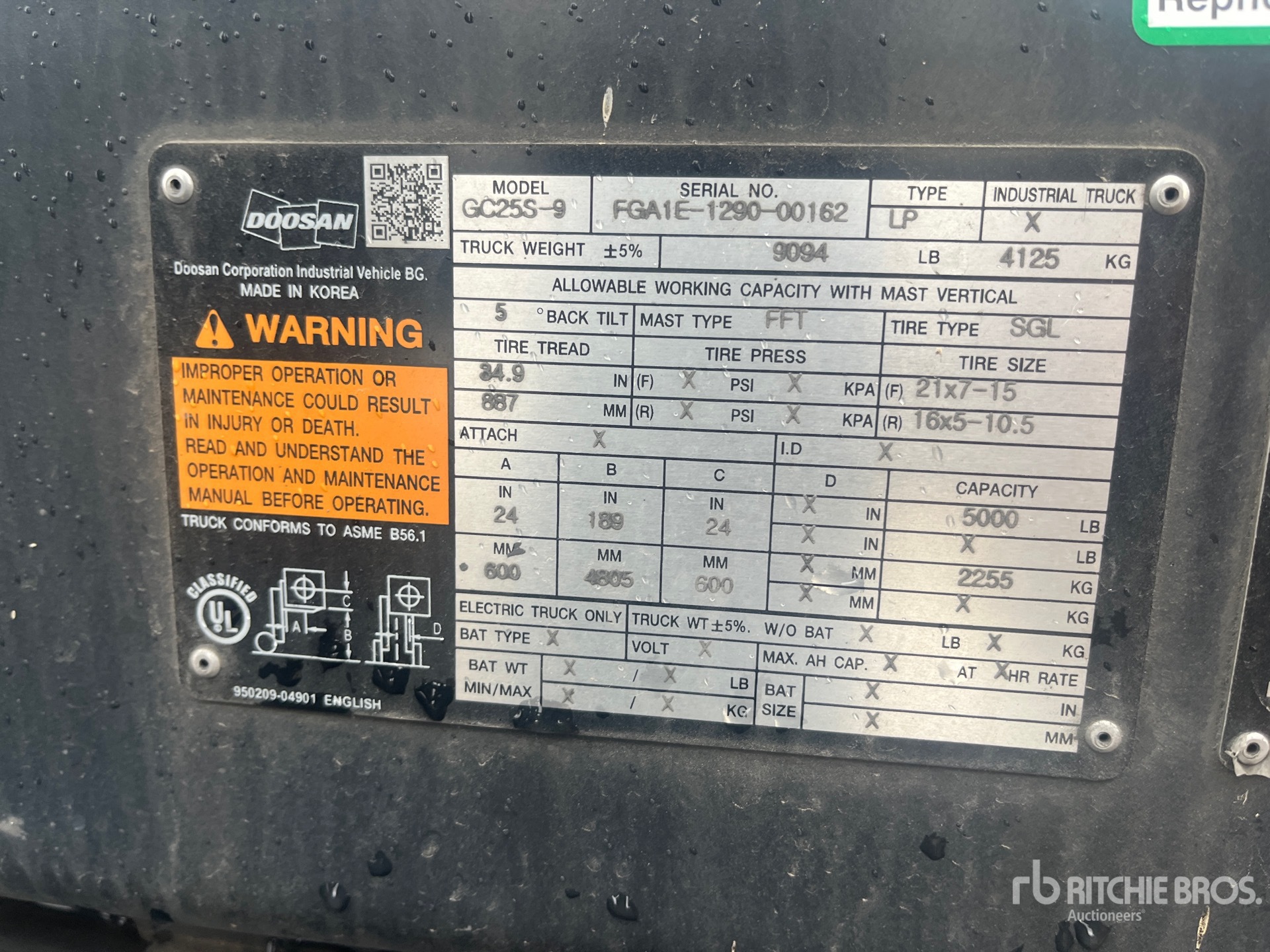 General Appearance with Serial Number / VIN