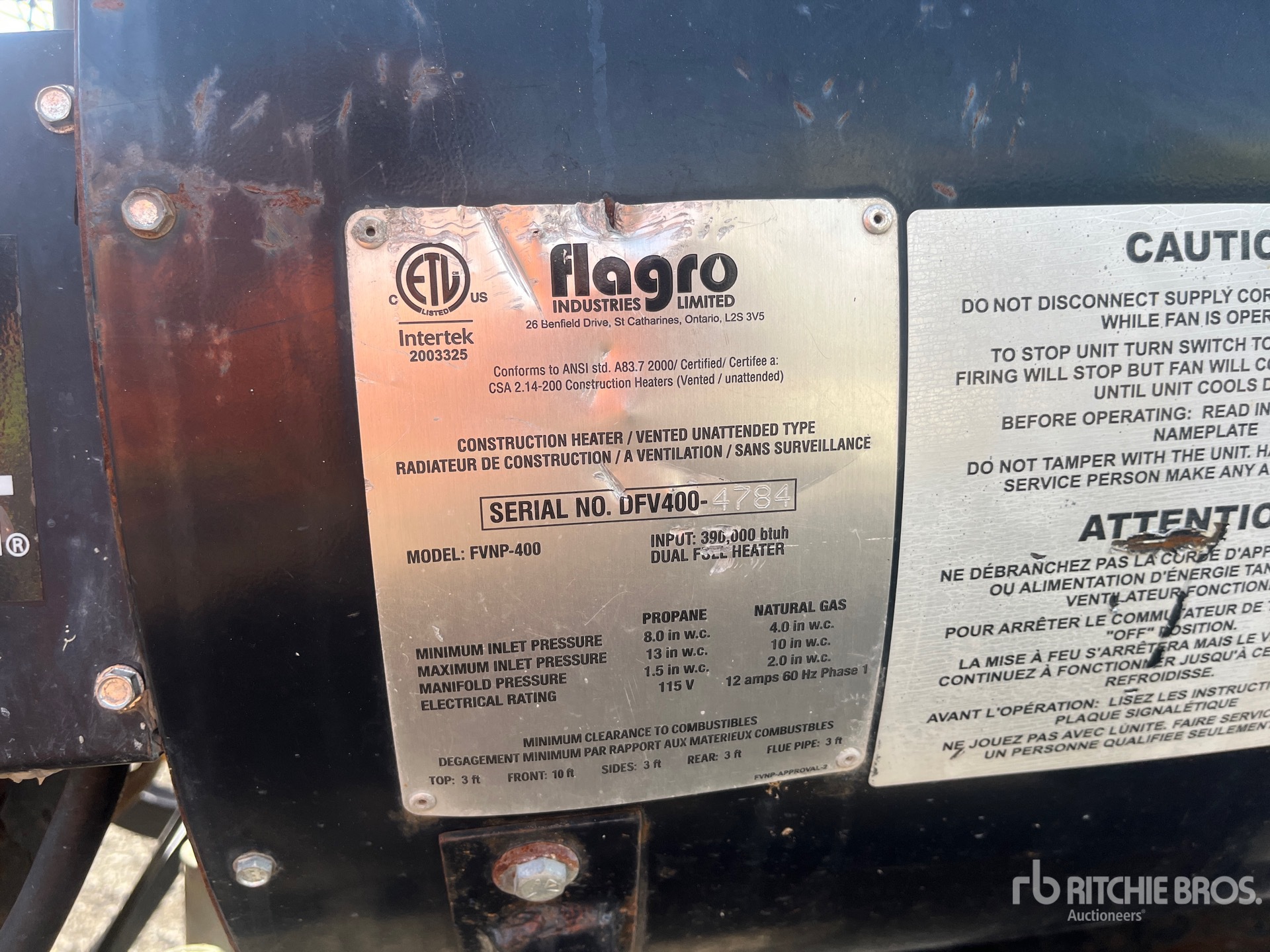 General Appearance with Serial Number / VIN