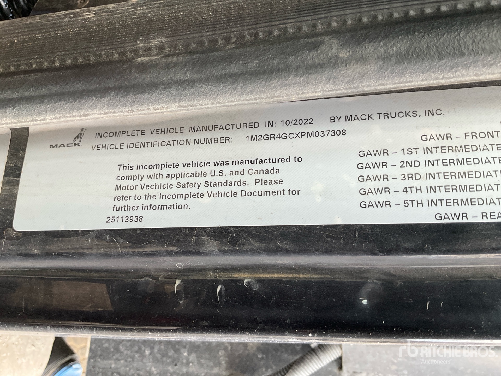 General Appearance with N.º de serie/VIN