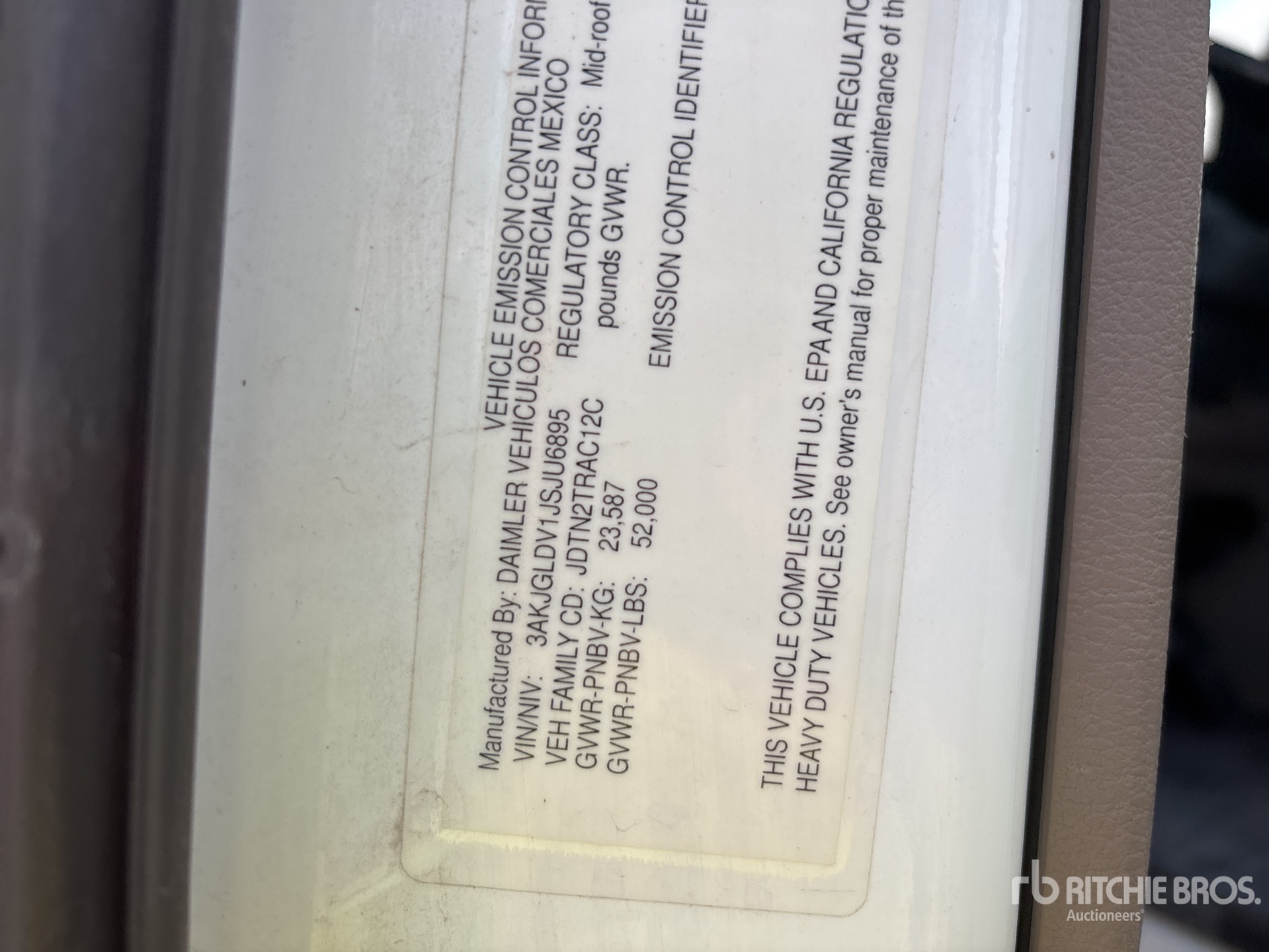 General Appearance with Serial Number / VIN