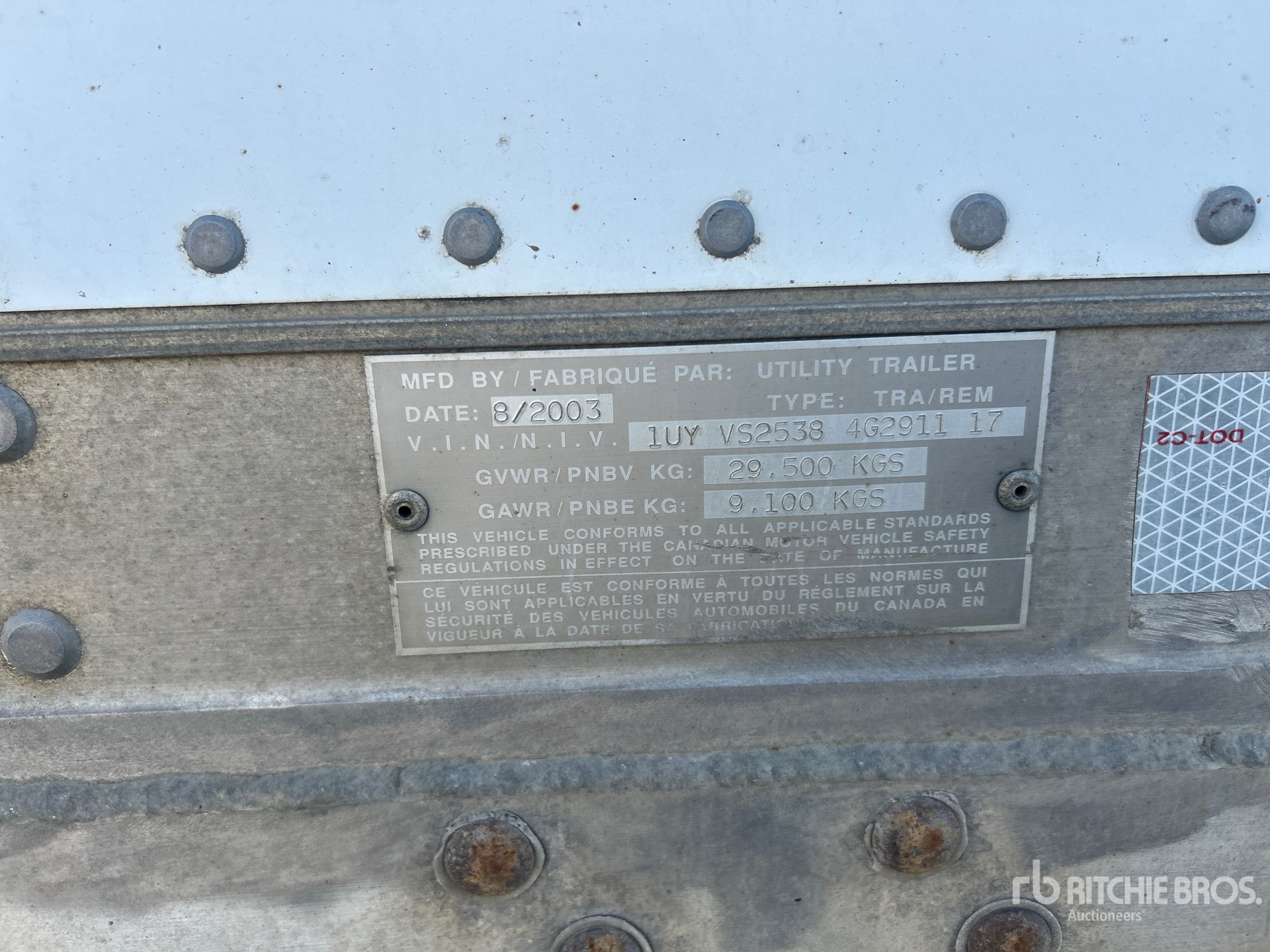 General Appearance with Serial Number / VIN