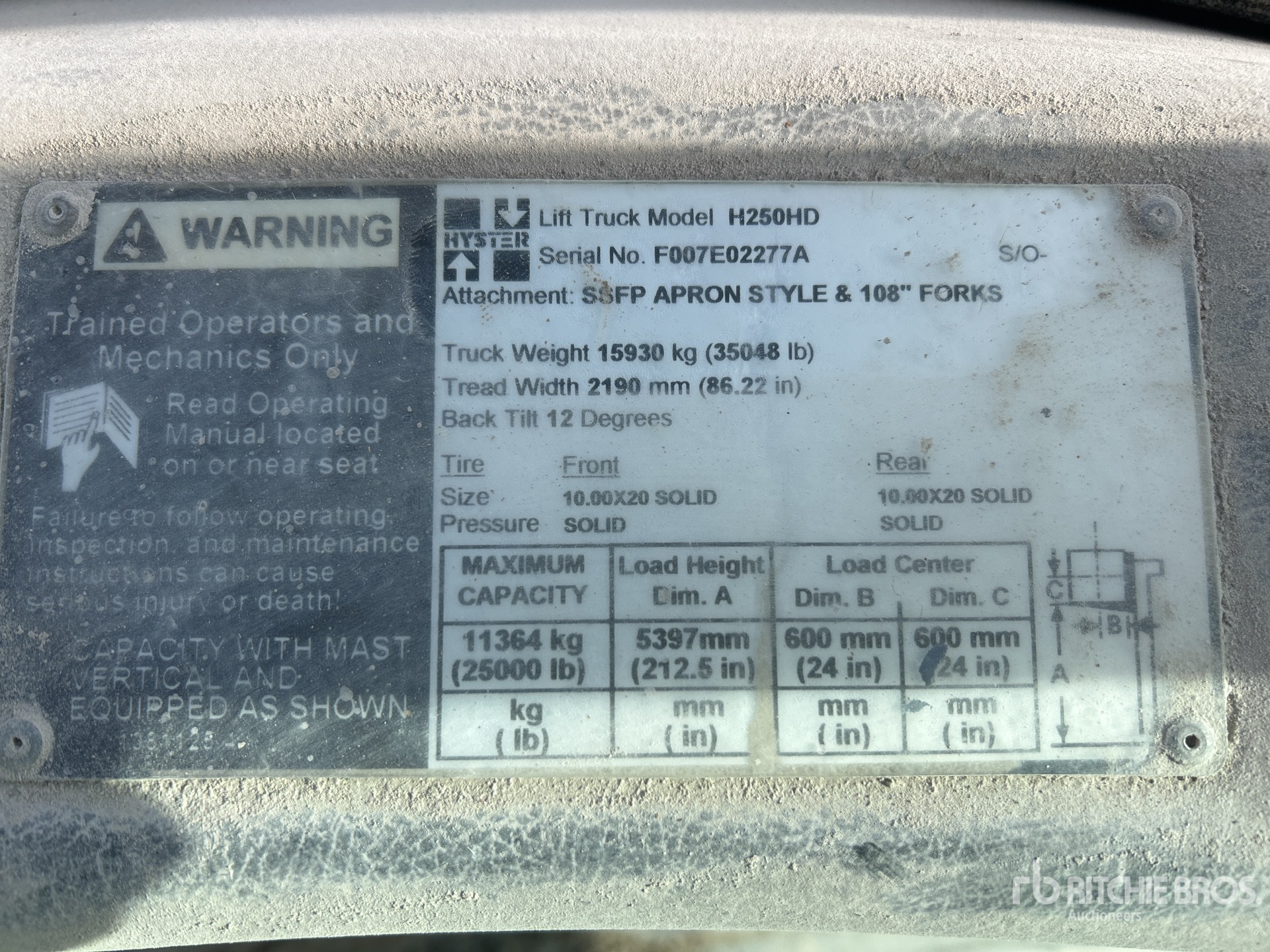 General Appearance with Serial Number / VIN