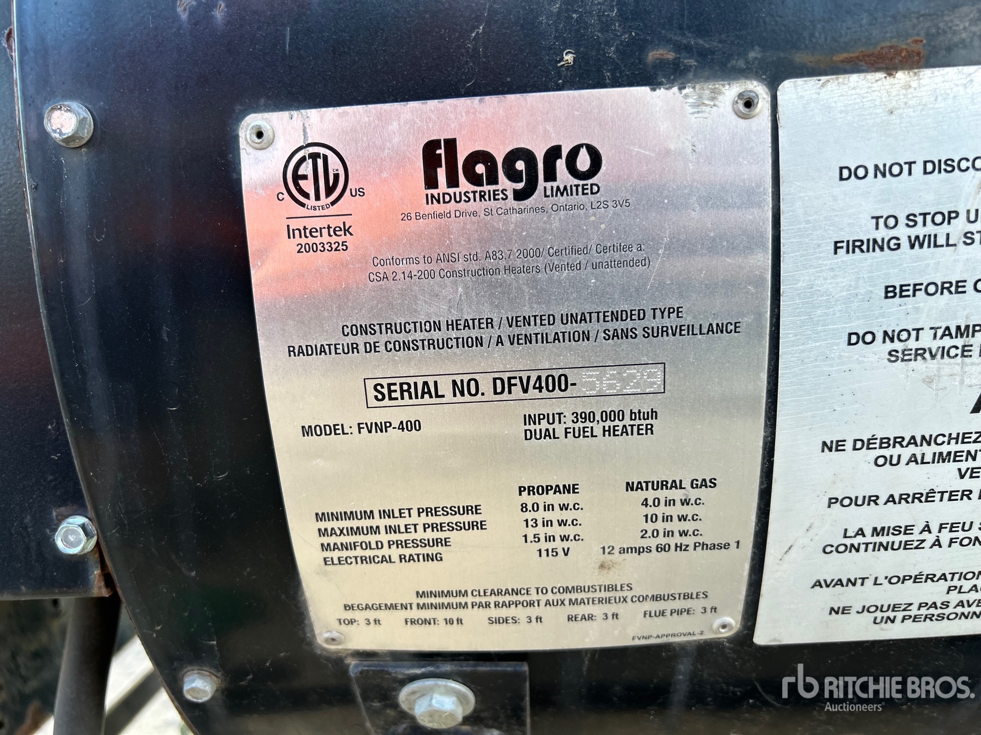 General Appearance with Serial Number / VIN