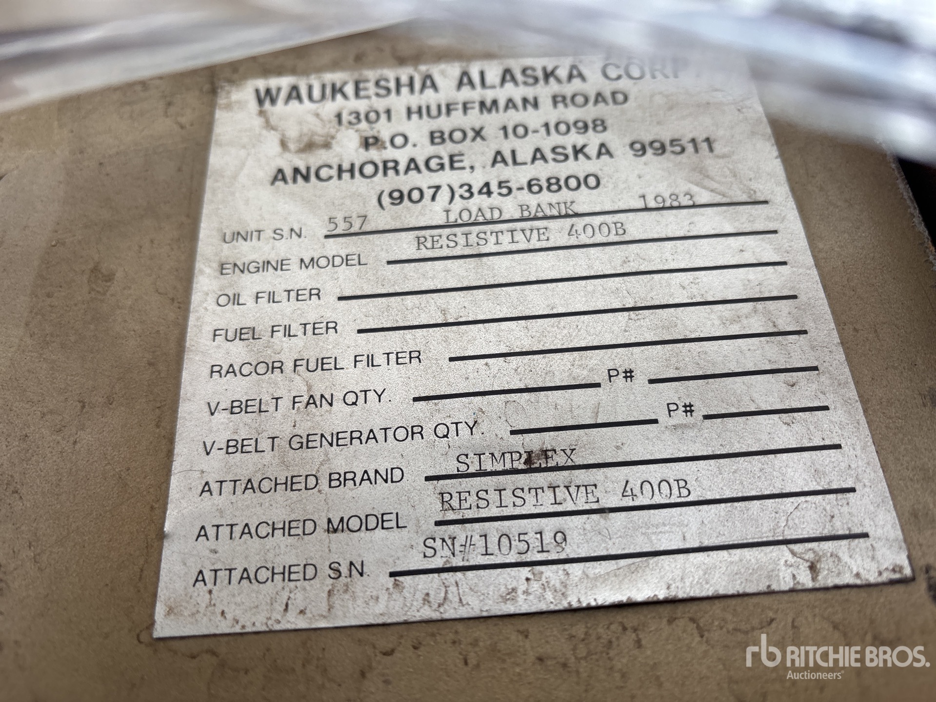General Appearance with Serial Number / VIN