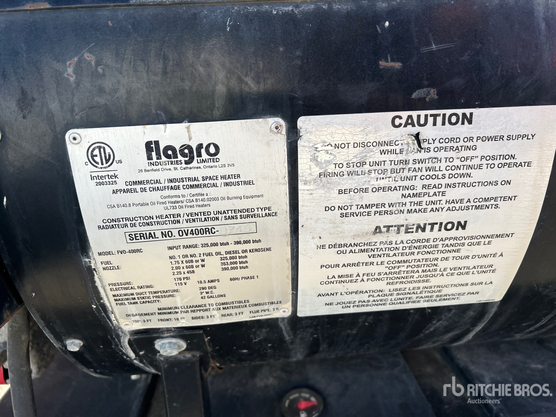 General Appearance with Serial Number / VIN