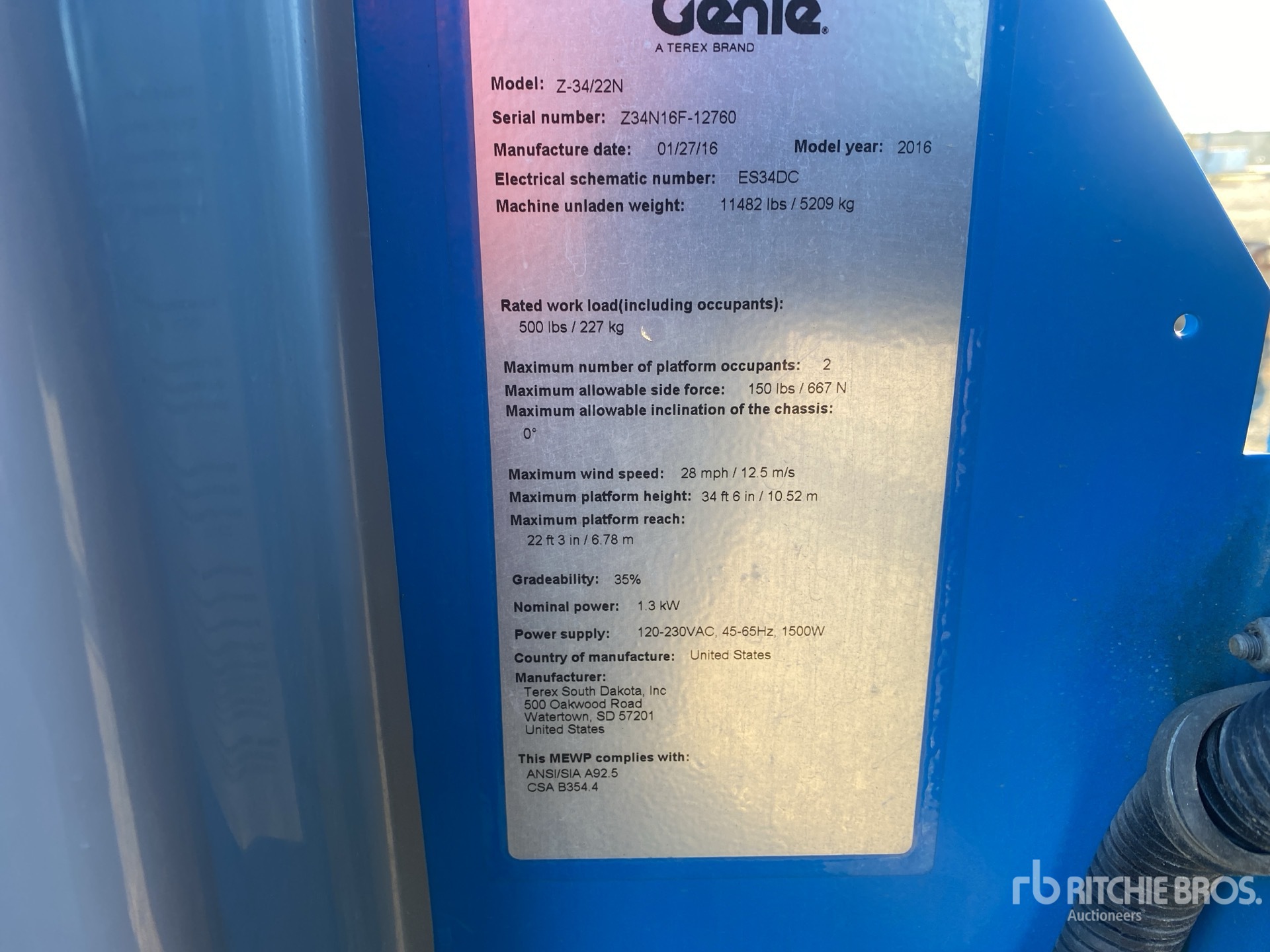 General Appearance with Serial Number / VIN