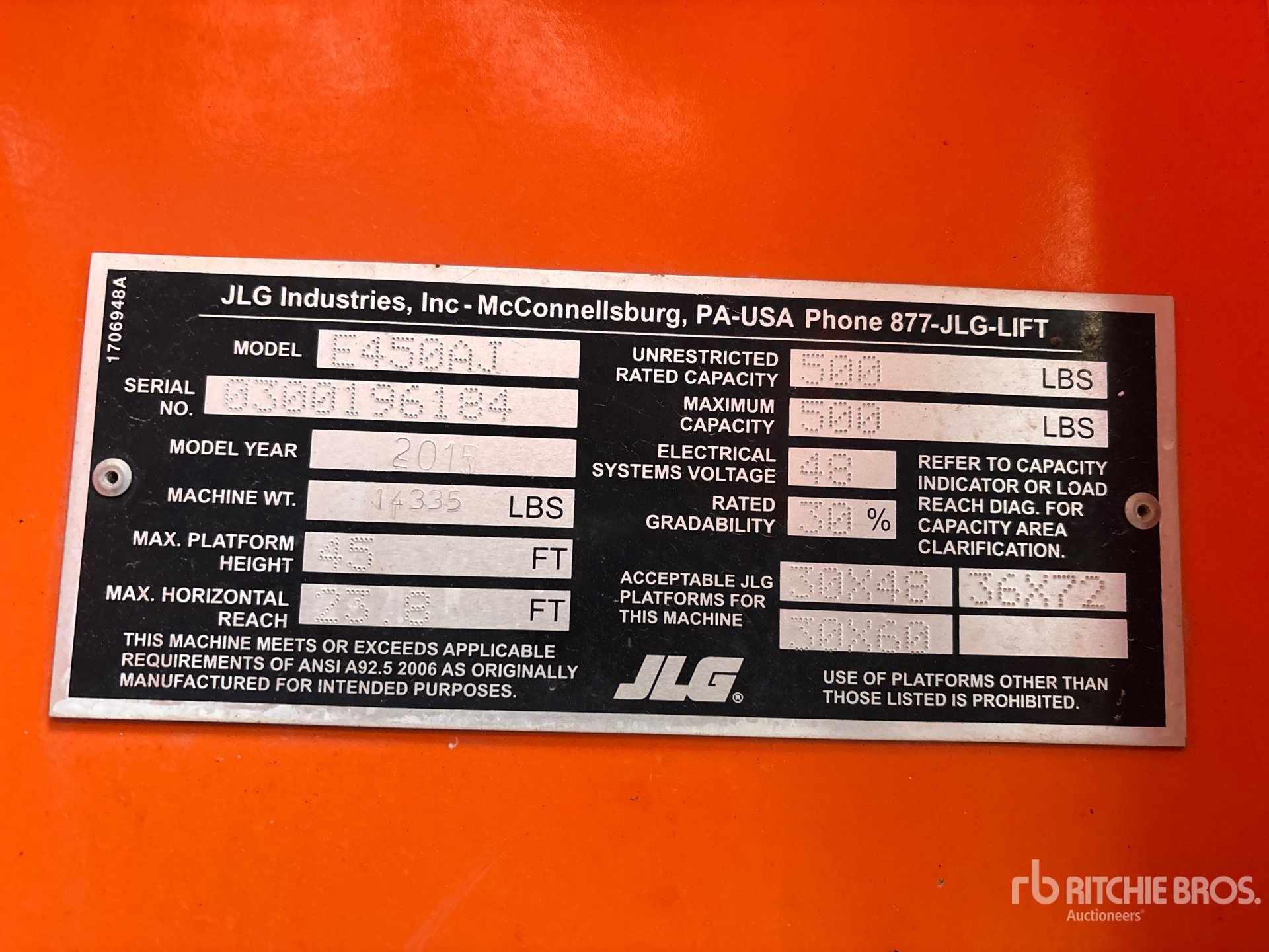 General Appearance with Serial Number / VIN