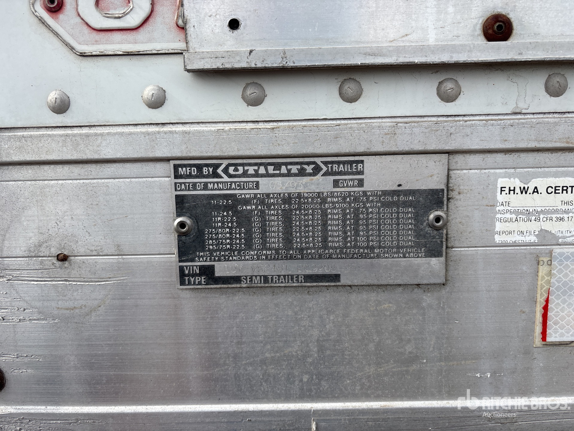 General Appearance with Serial Number / VIN