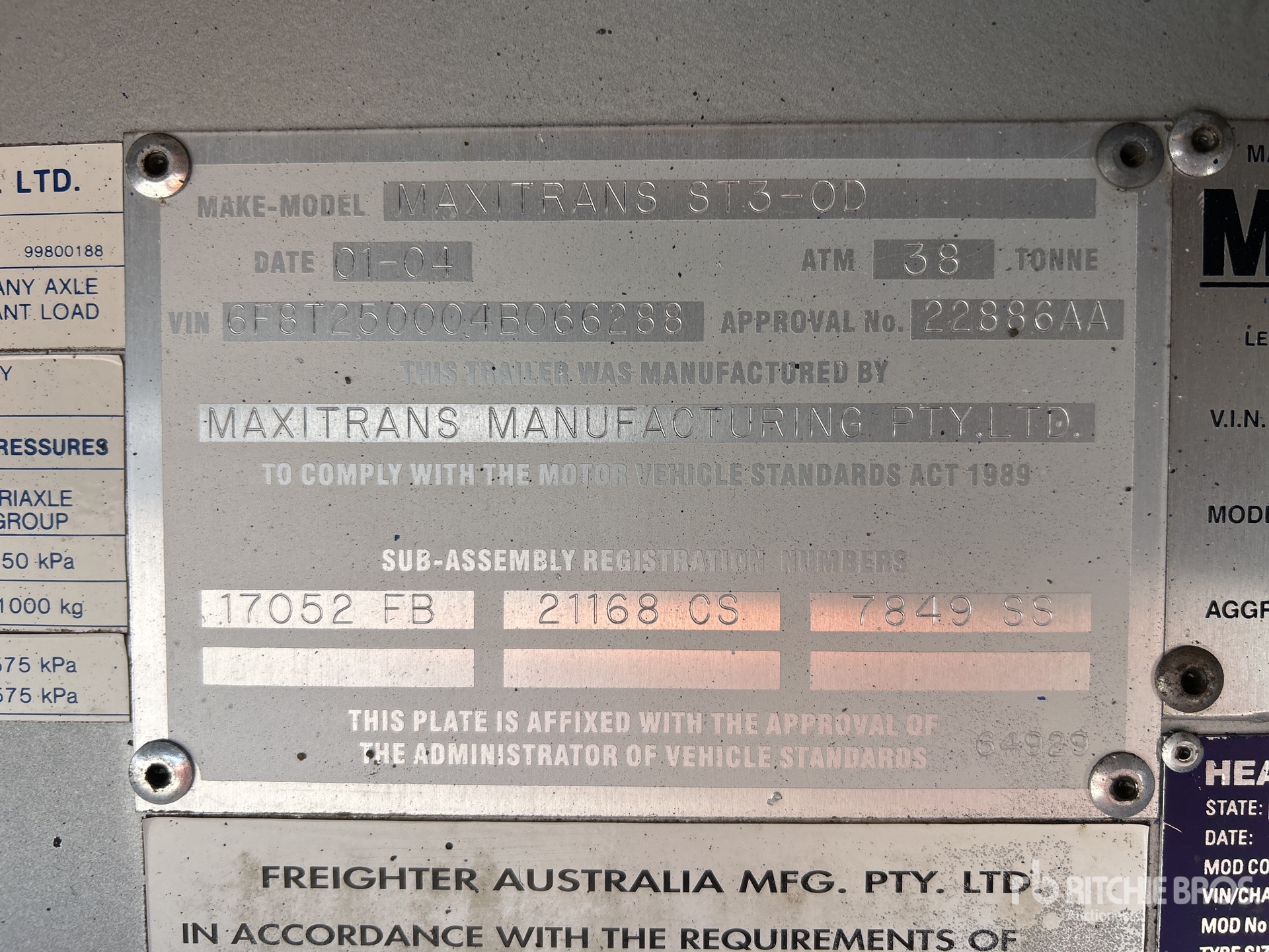 General Appearance with N.º de serie/VIN