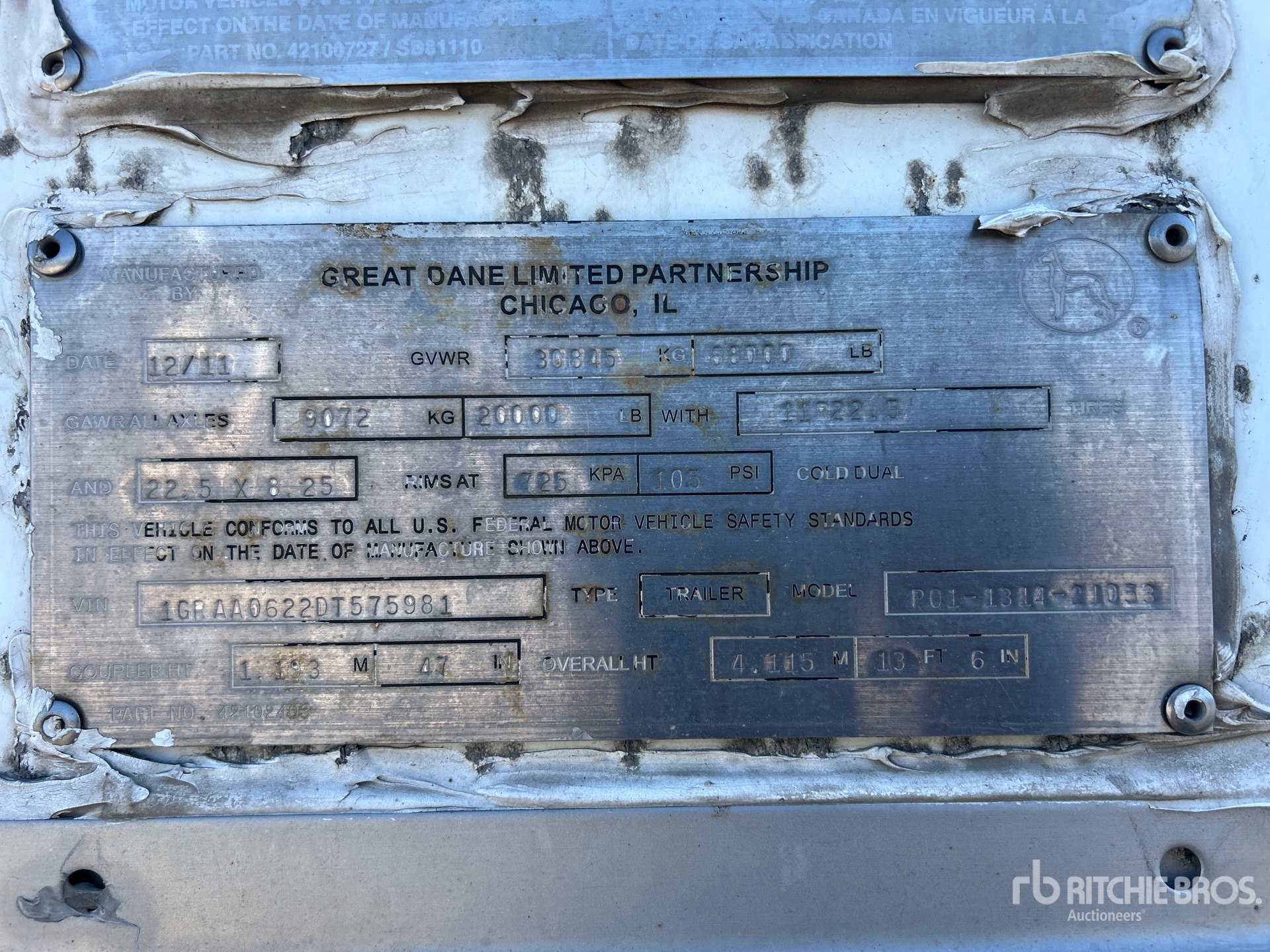 General Appearance with Serial Number / VIN