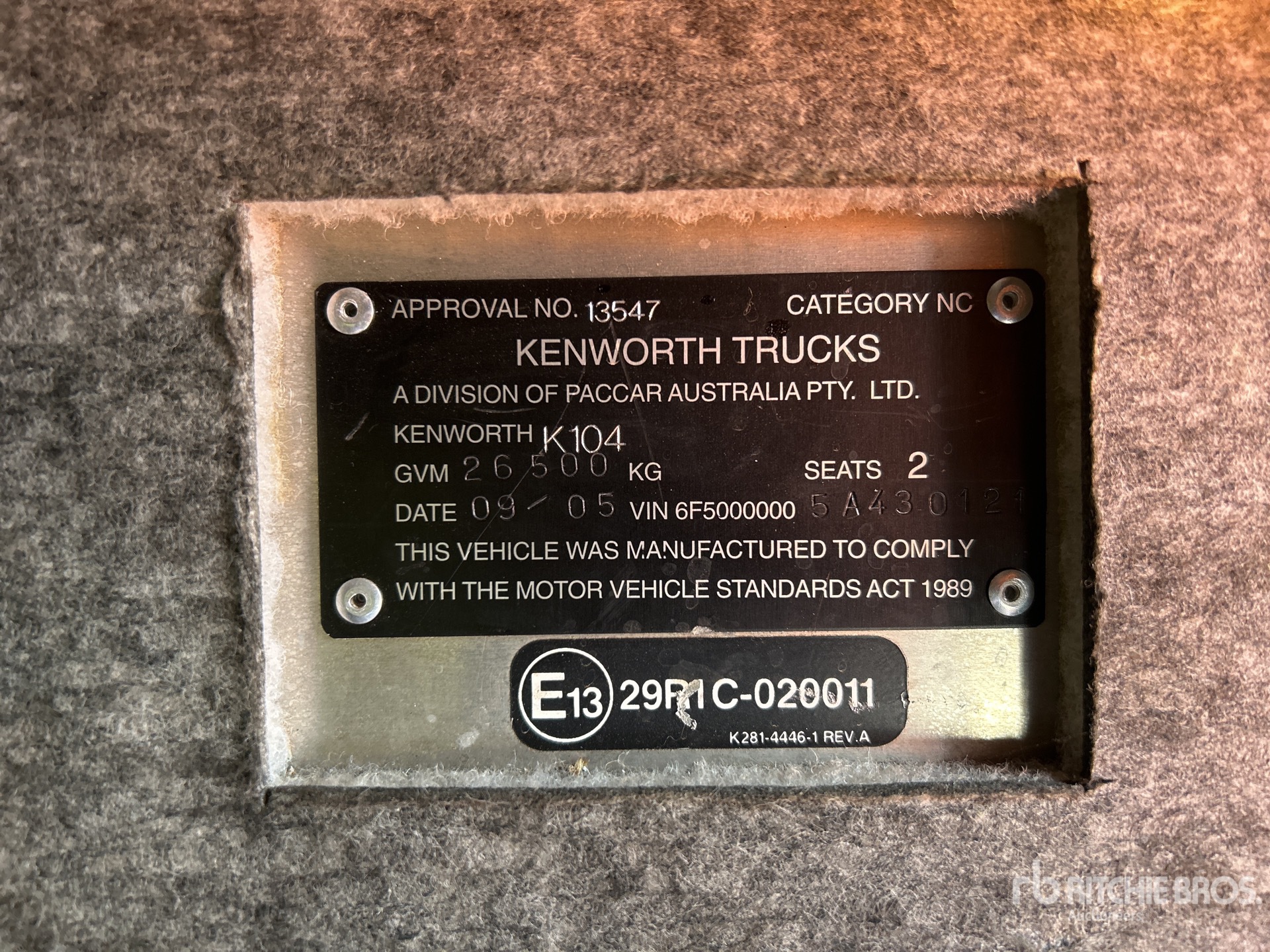 General Appearance with Second Serial Number/VIN Photo