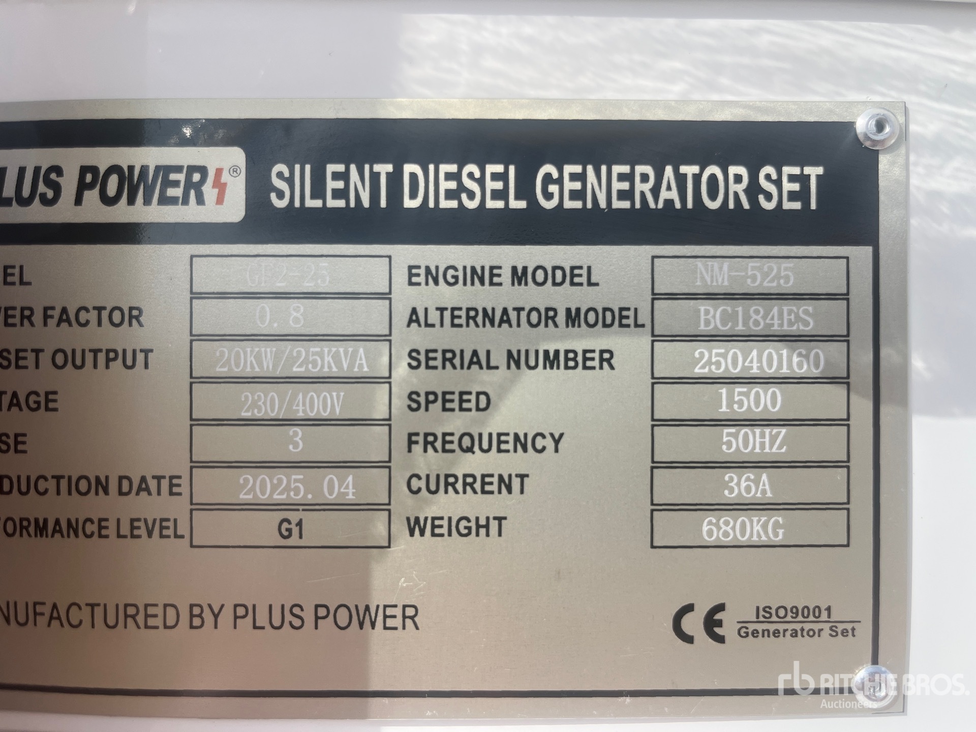 General Appearance with Serial Number / VIN