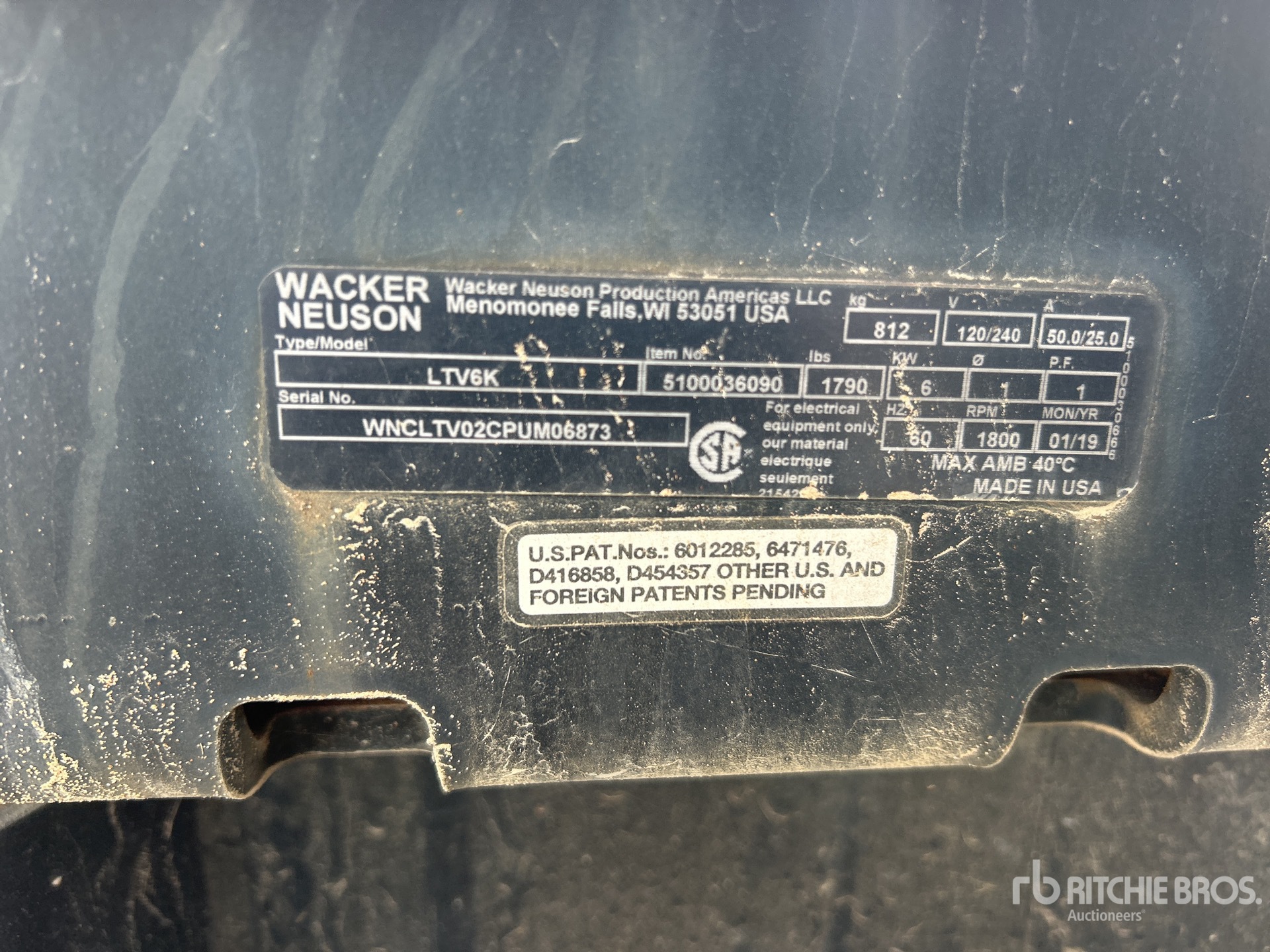 General Appearance with Unit Serial Number